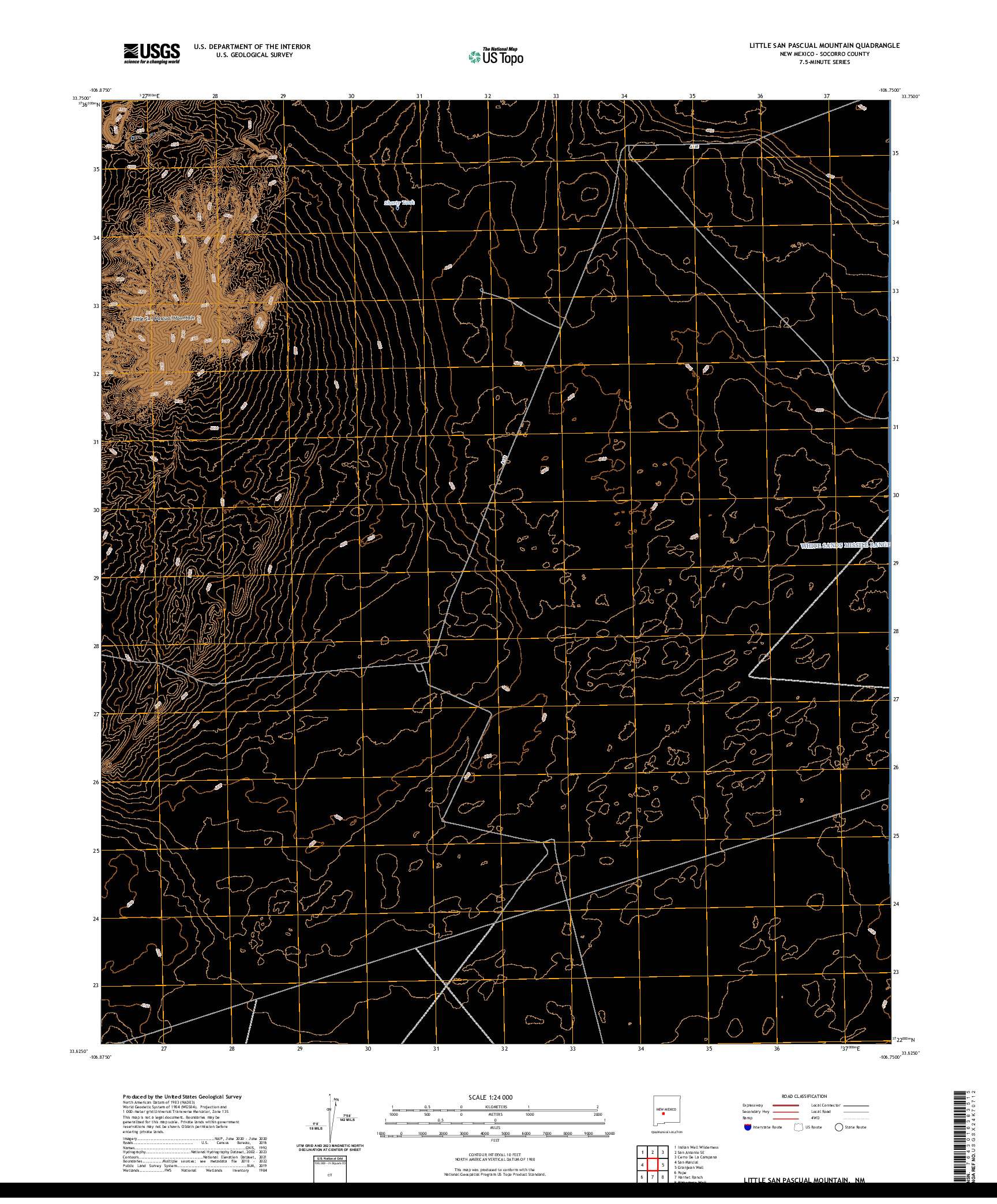 US TOPO 7.5-MINUTE MAP FOR LITTLE SAN PASCUAL MOUNTAIN, NM