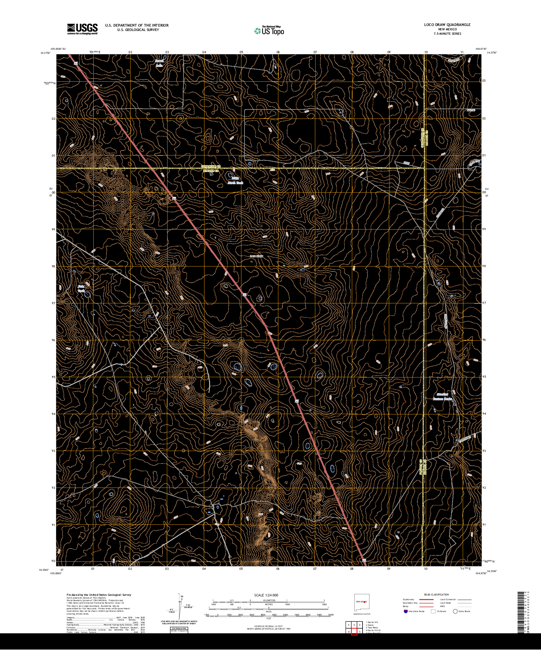 US TOPO 7.5-MINUTE MAP FOR LOCO DRAW, NM