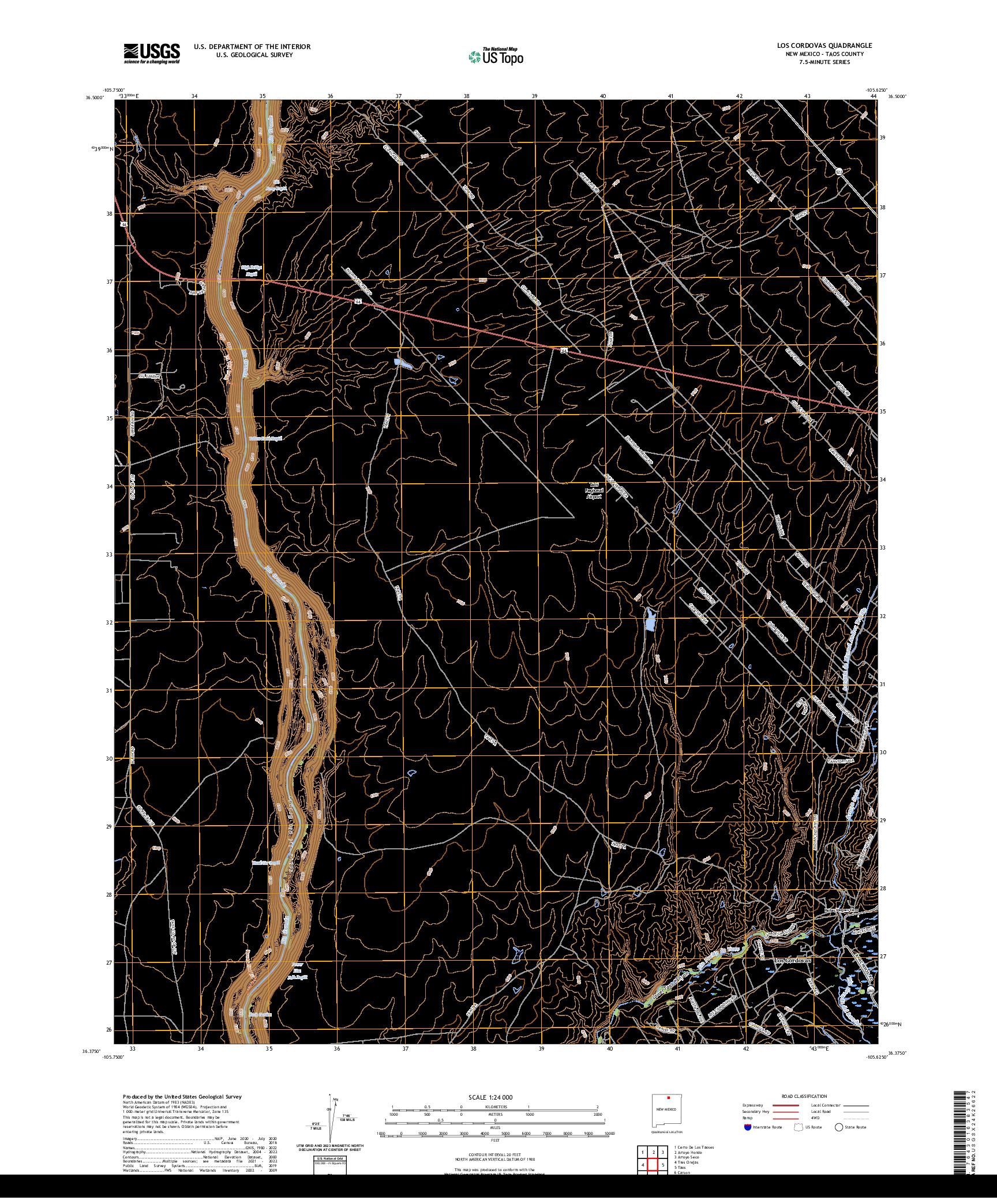 US TOPO 7.5-MINUTE MAP FOR LOS CORDOVAS, NM