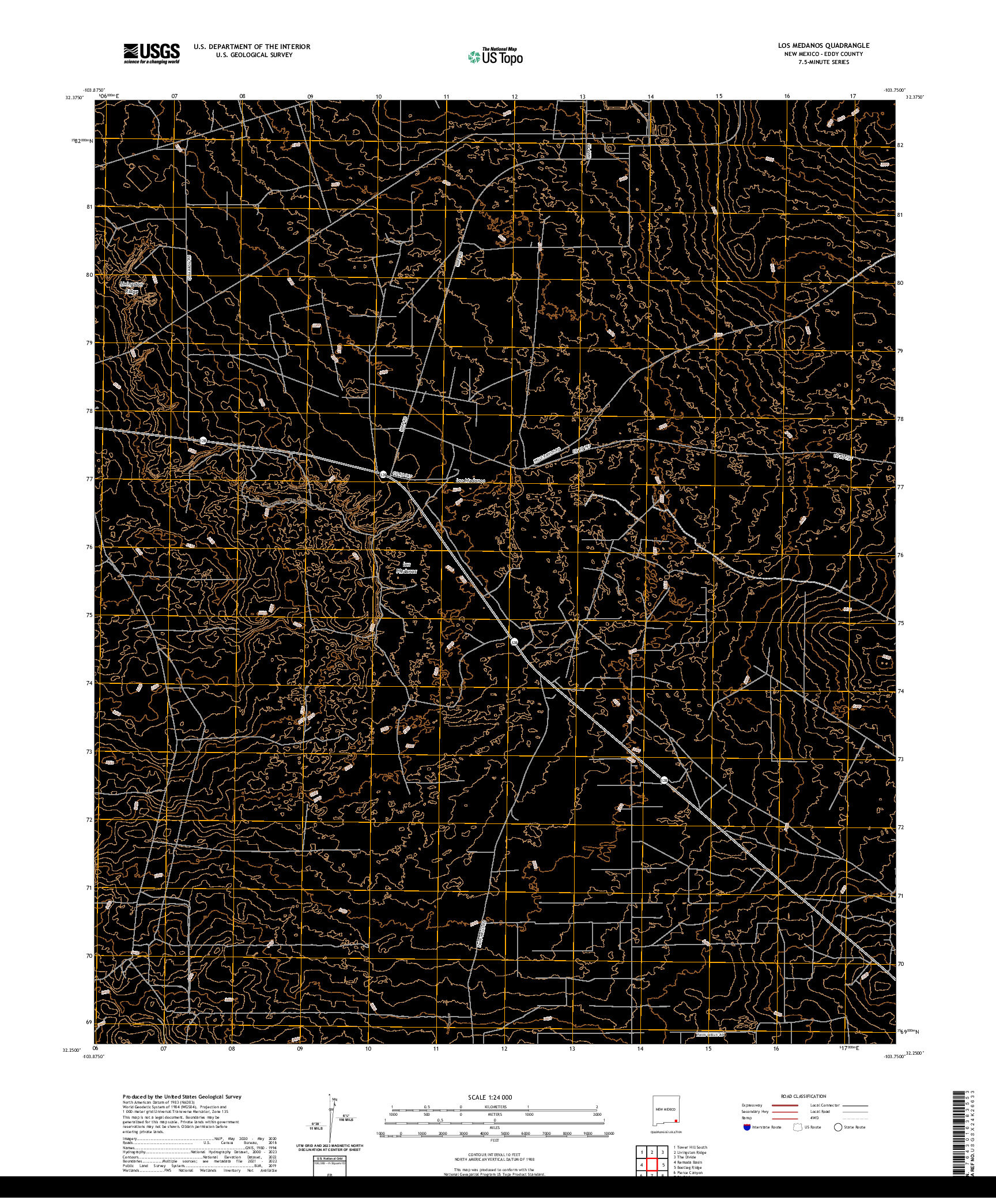 US TOPO 7.5-MINUTE MAP FOR LOS MEDANOS, NM