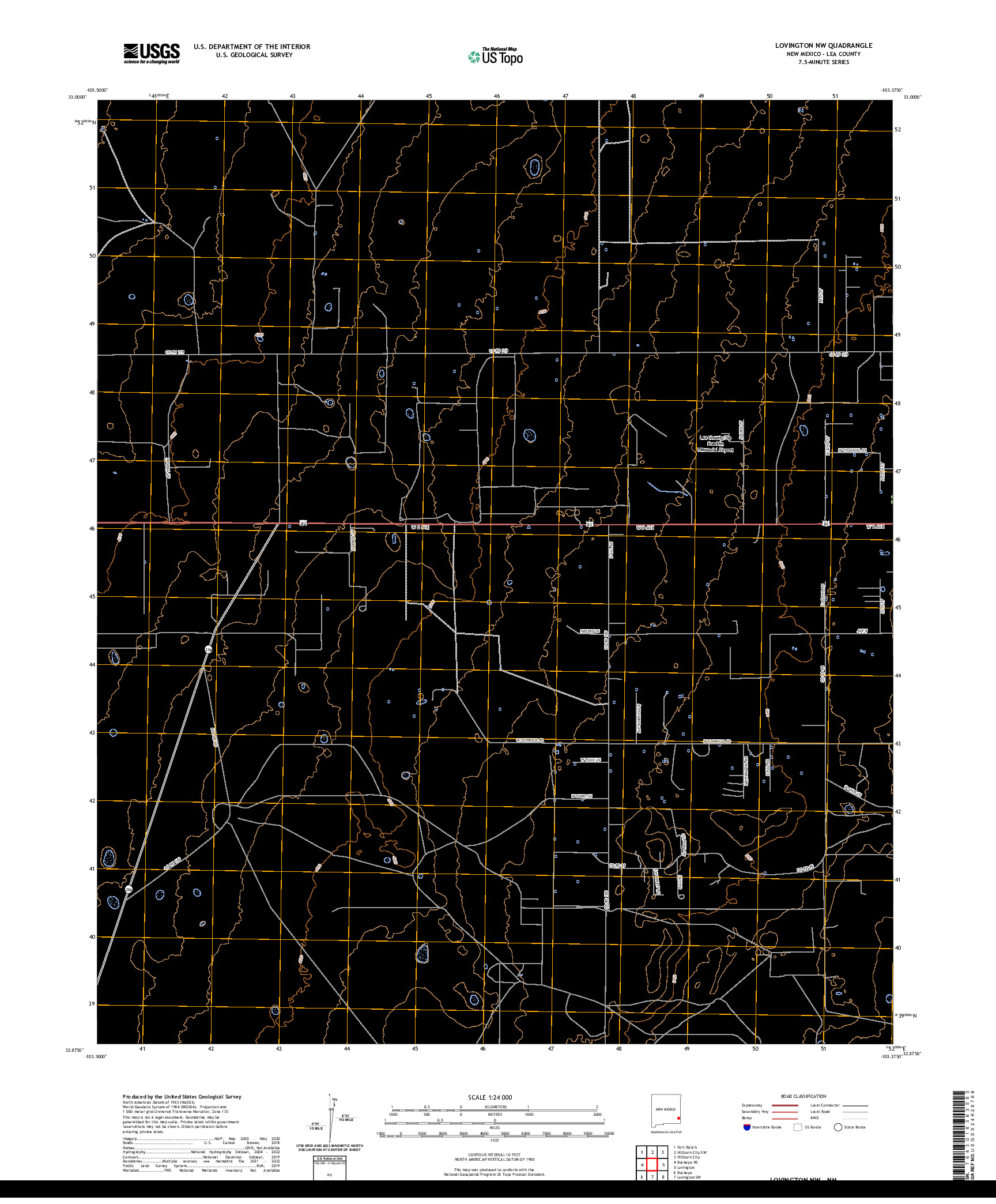 US TOPO 7.5-MINUTE MAP FOR LOVINGTON NW, NM