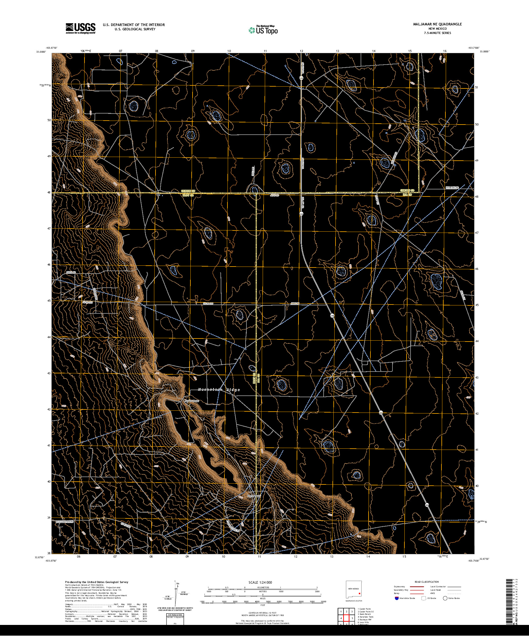 US TOPO 7.5-MINUTE MAP FOR MALJAMAR NE, NM