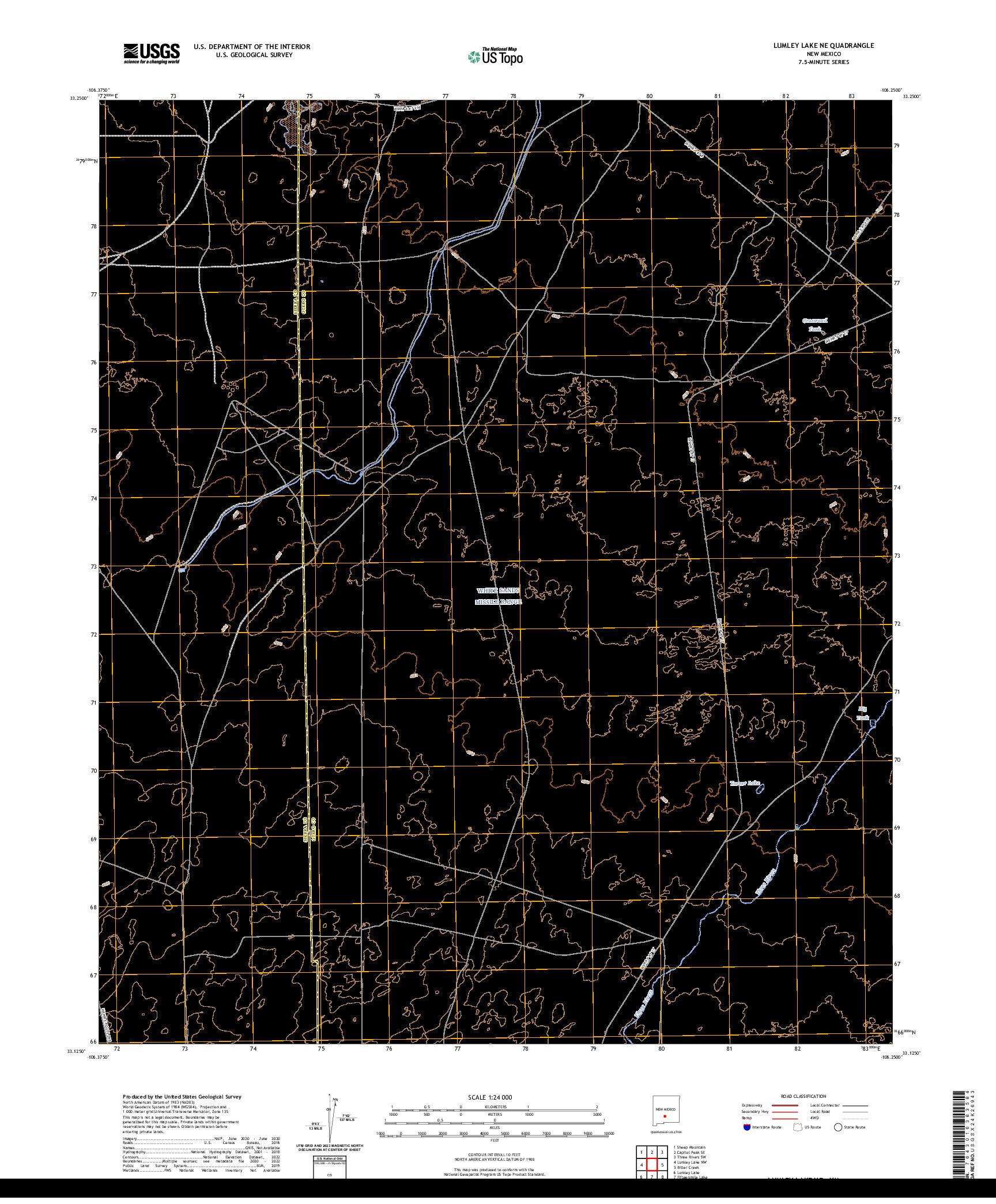 US TOPO 7.5-MINUTE MAP FOR LUMLEY LAKE NE, NM