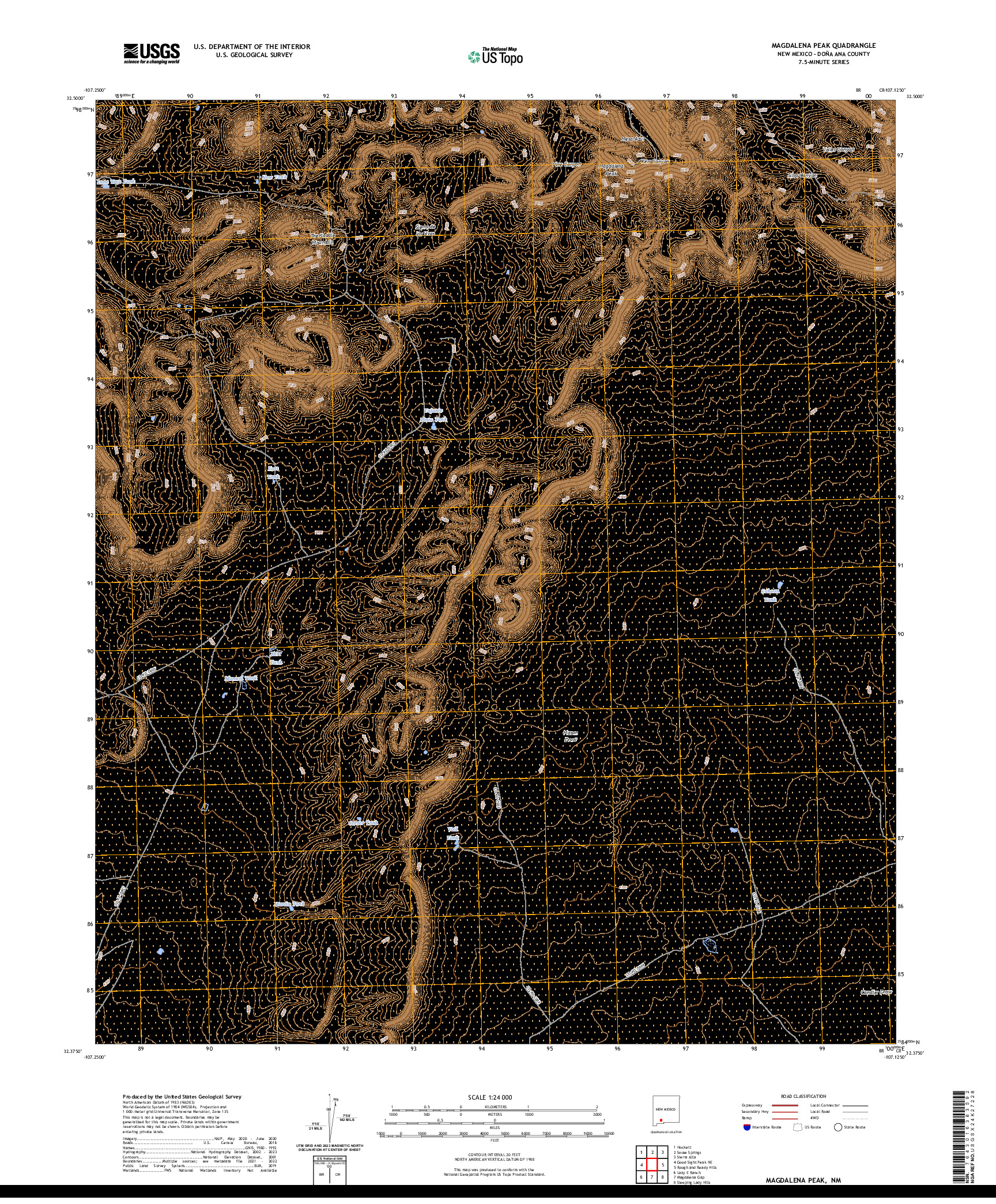 US TOPO 7.5-MINUTE MAP FOR MAGDALENA PEAK, NM