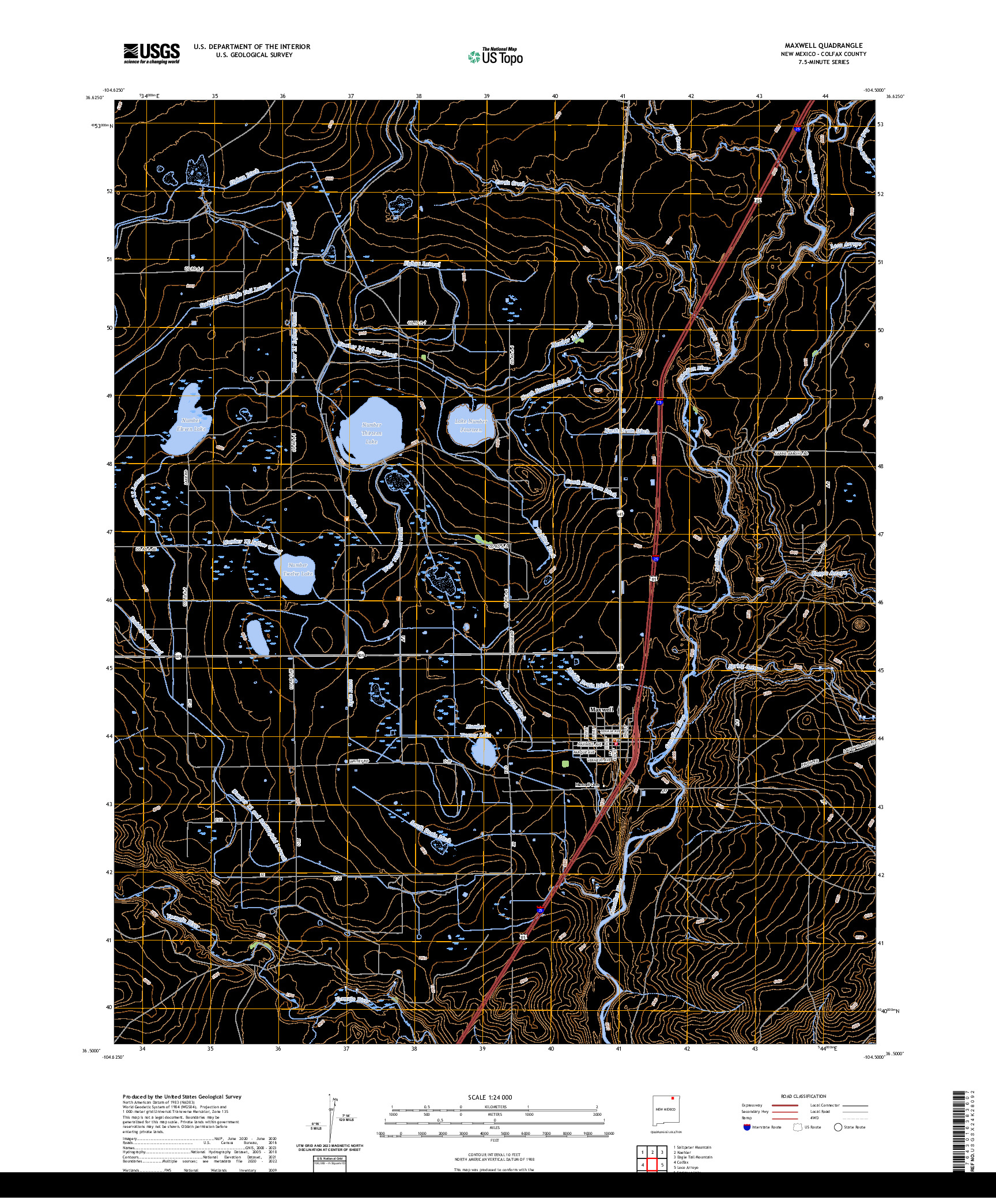 US TOPO 7.5-MINUTE MAP FOR MAXWELL, NM