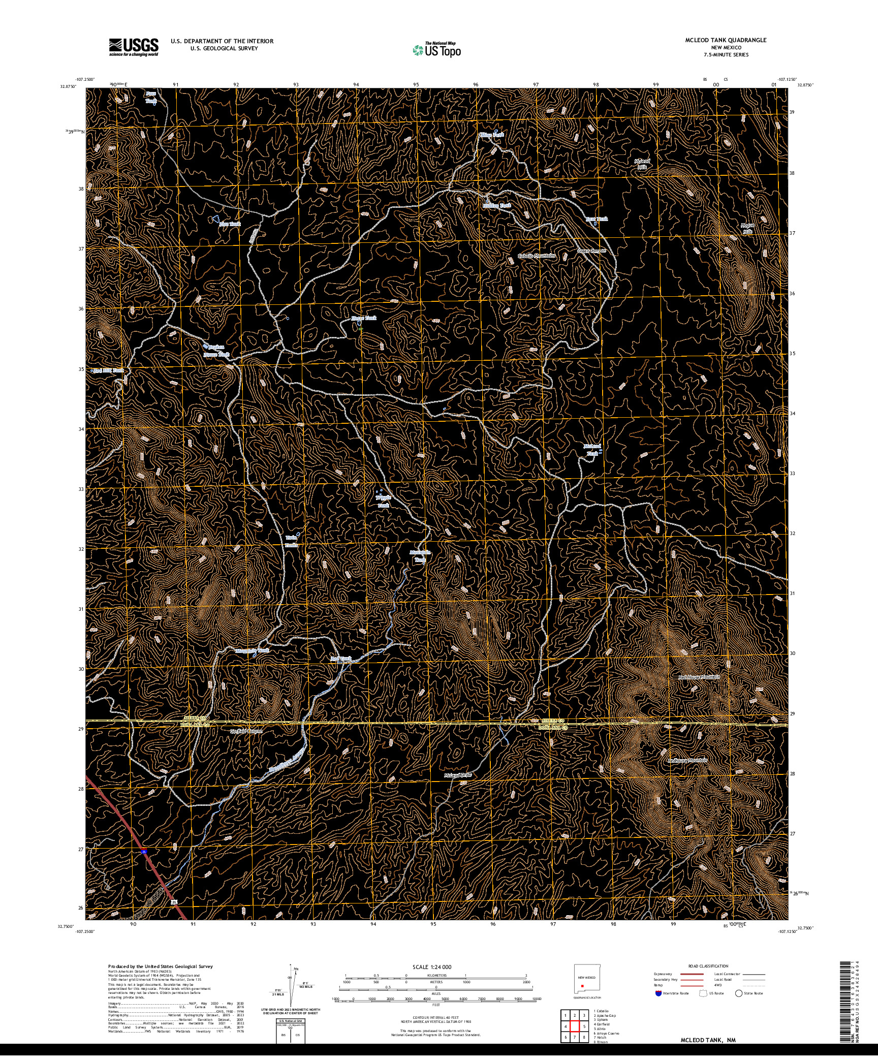 US TOPO 7.5-MINUTE MAP FOR MCLEOD TANK, NM