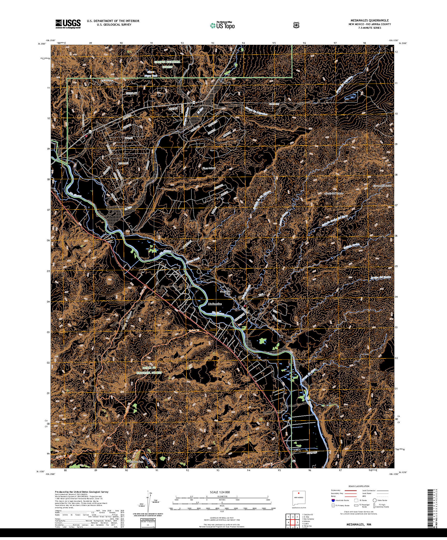 US TOPO 7.5-MINUTE MAP FOR MEDANALES, NM