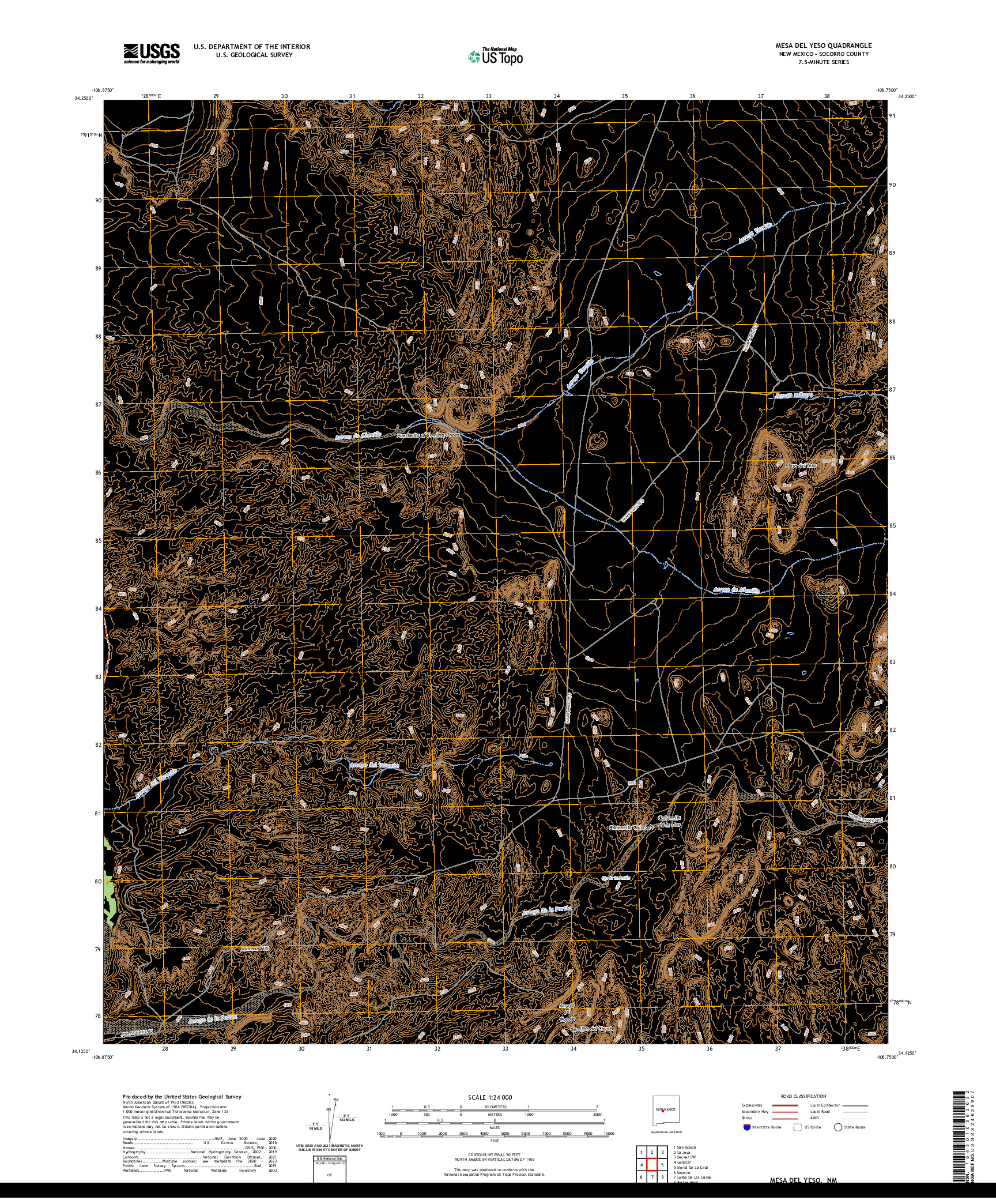 US TOPO 7.5-MINUTE MAP FOR MESA DEL YESO, NM