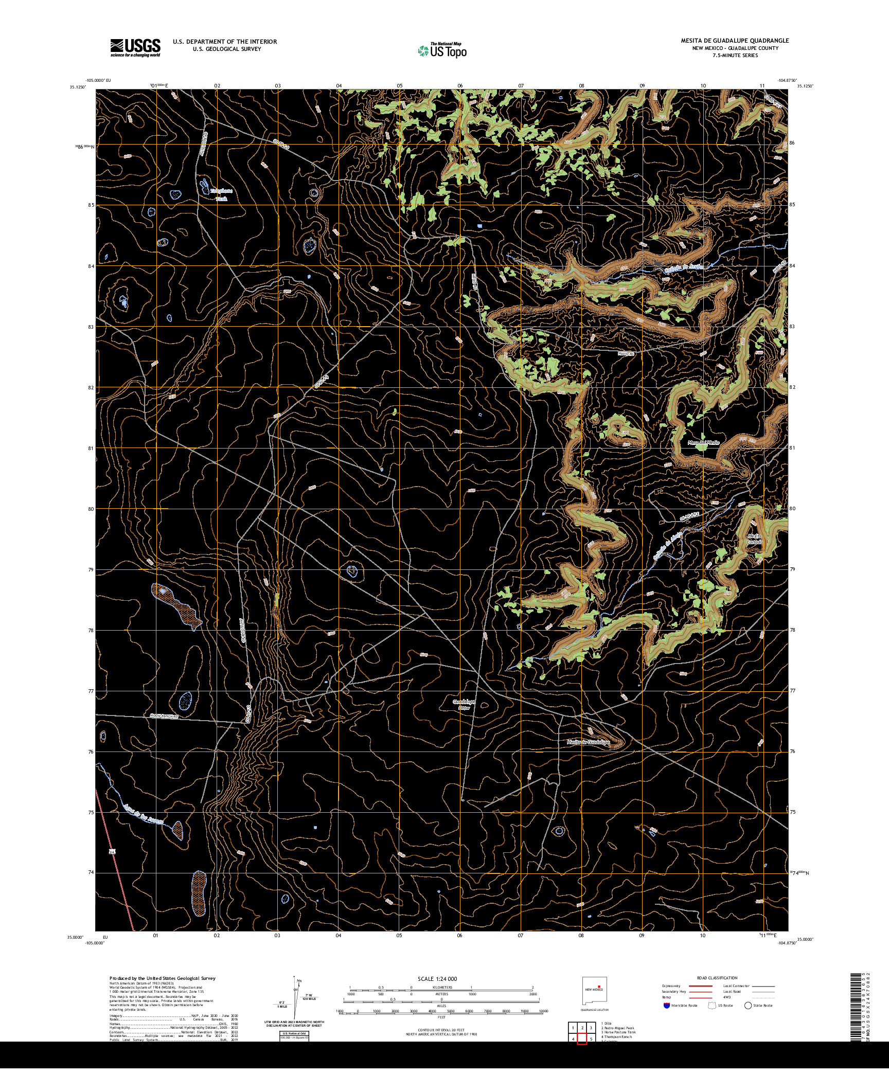 US TOPO 7.5-MINUTE MAP FOR MESITA DE GUADALUPE, NM