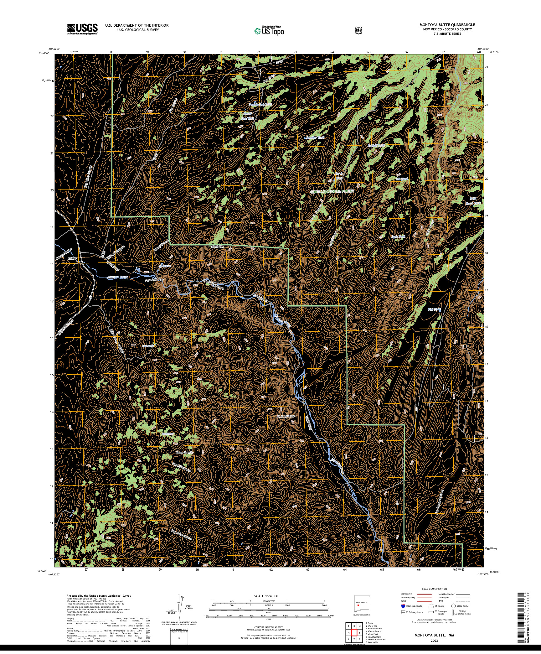 US TOPO 7.5-MINUTE MAP FOR MONTOYA BUTTE, NM