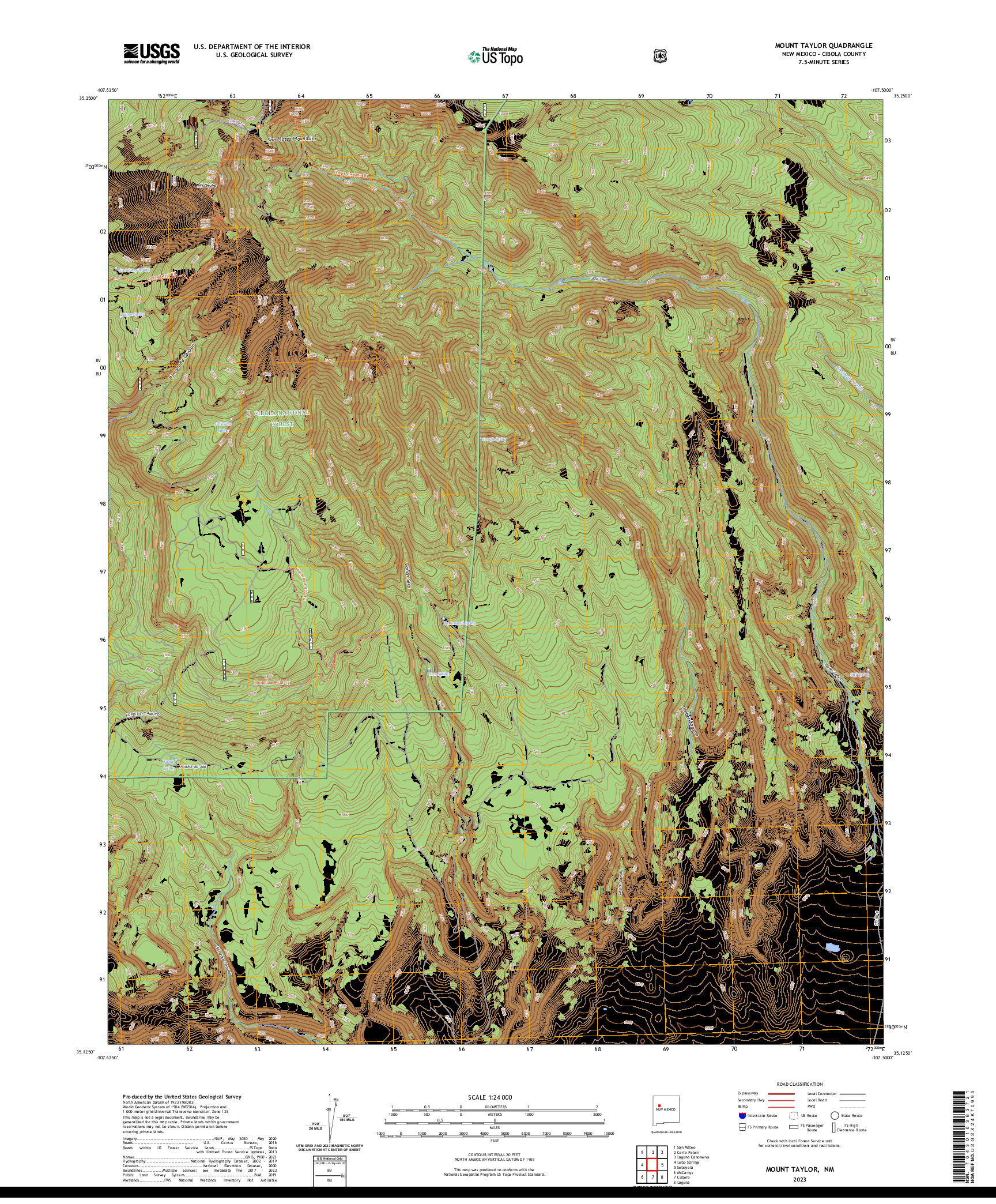 US TOPO 7.5-MINUTE MAP FOR MOUNT TAYLOR, NM