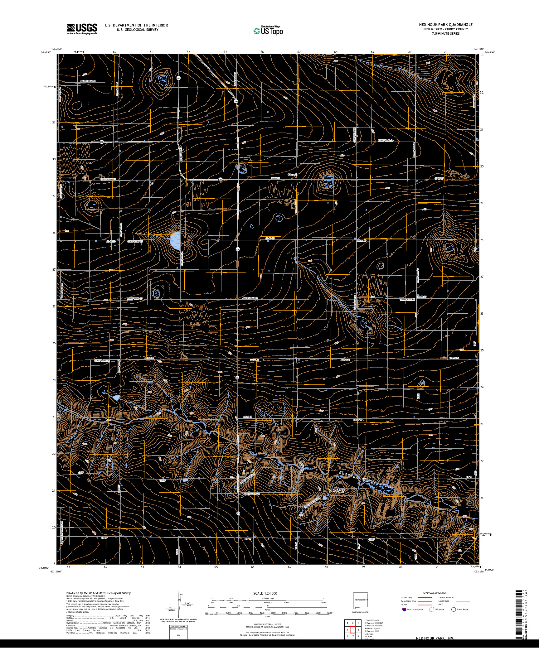 US TOPO 7.5-MINUTE MAP FOR NED HOUK PARK, NM