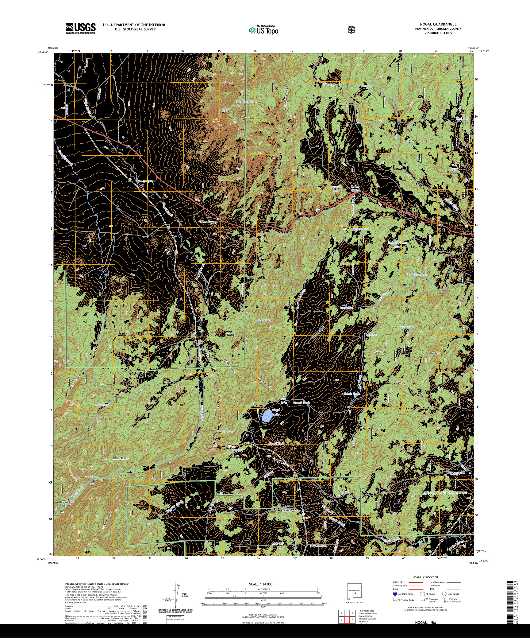 US TOPO 7.5-MINUTE MAP FOR NOGAL, NM