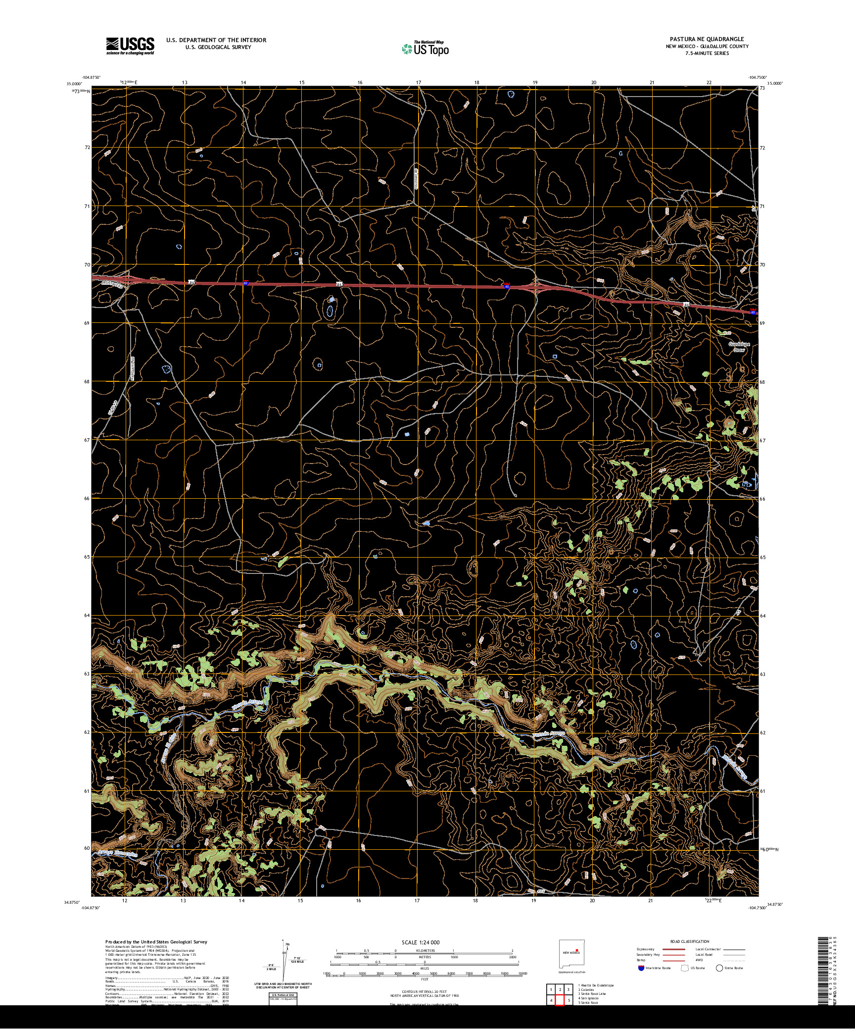 US TOPO 7.5-MINUTE MAP FOR PASTURA NE, NM