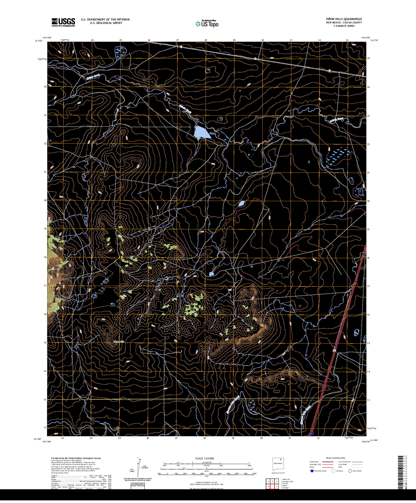 US TOPO 7.5-MINUTE MAP FOR PINON HILLS, NM