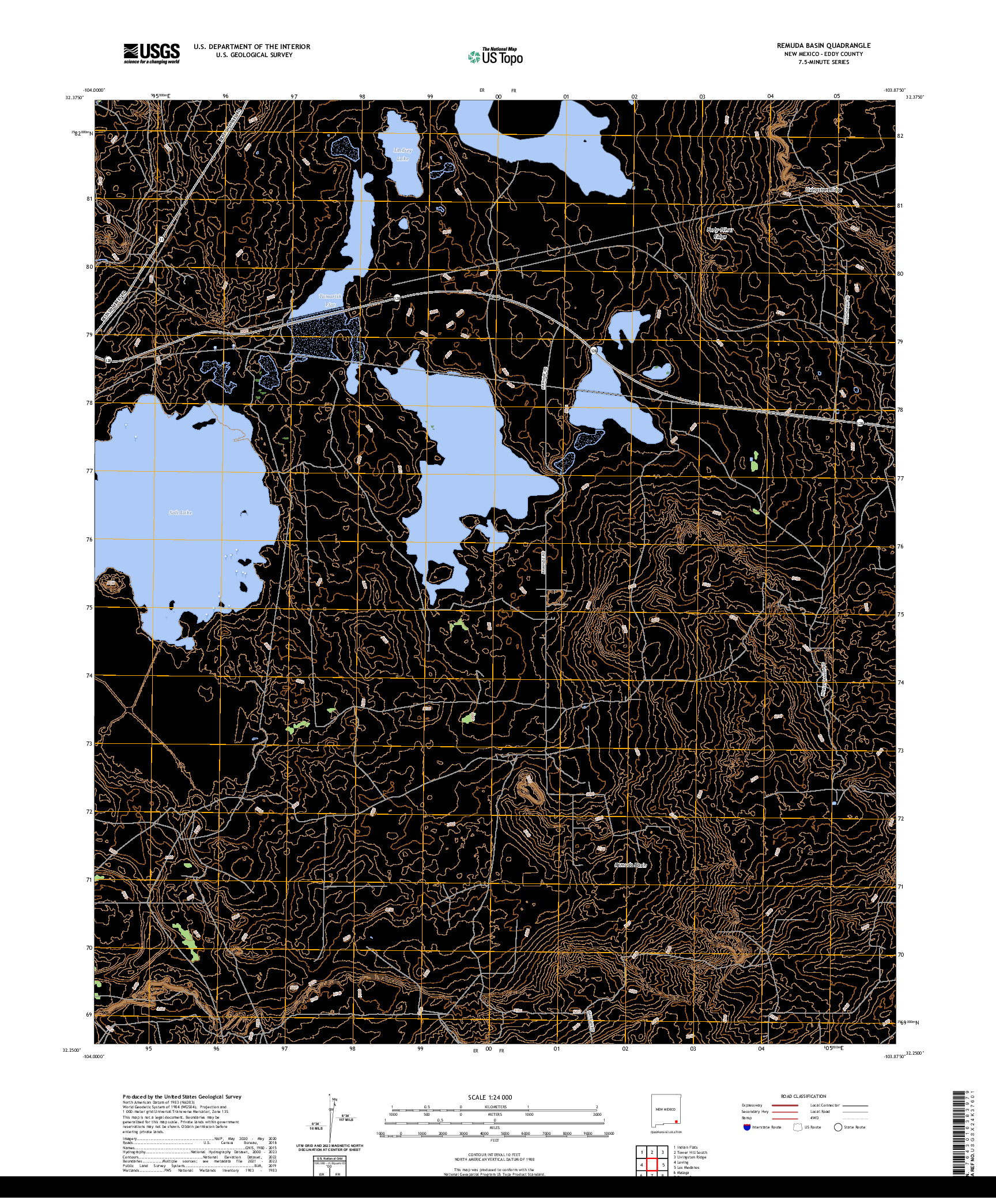 US TOPO 7.5-MINUTE MAP FOR REMUDA BASIN, NM