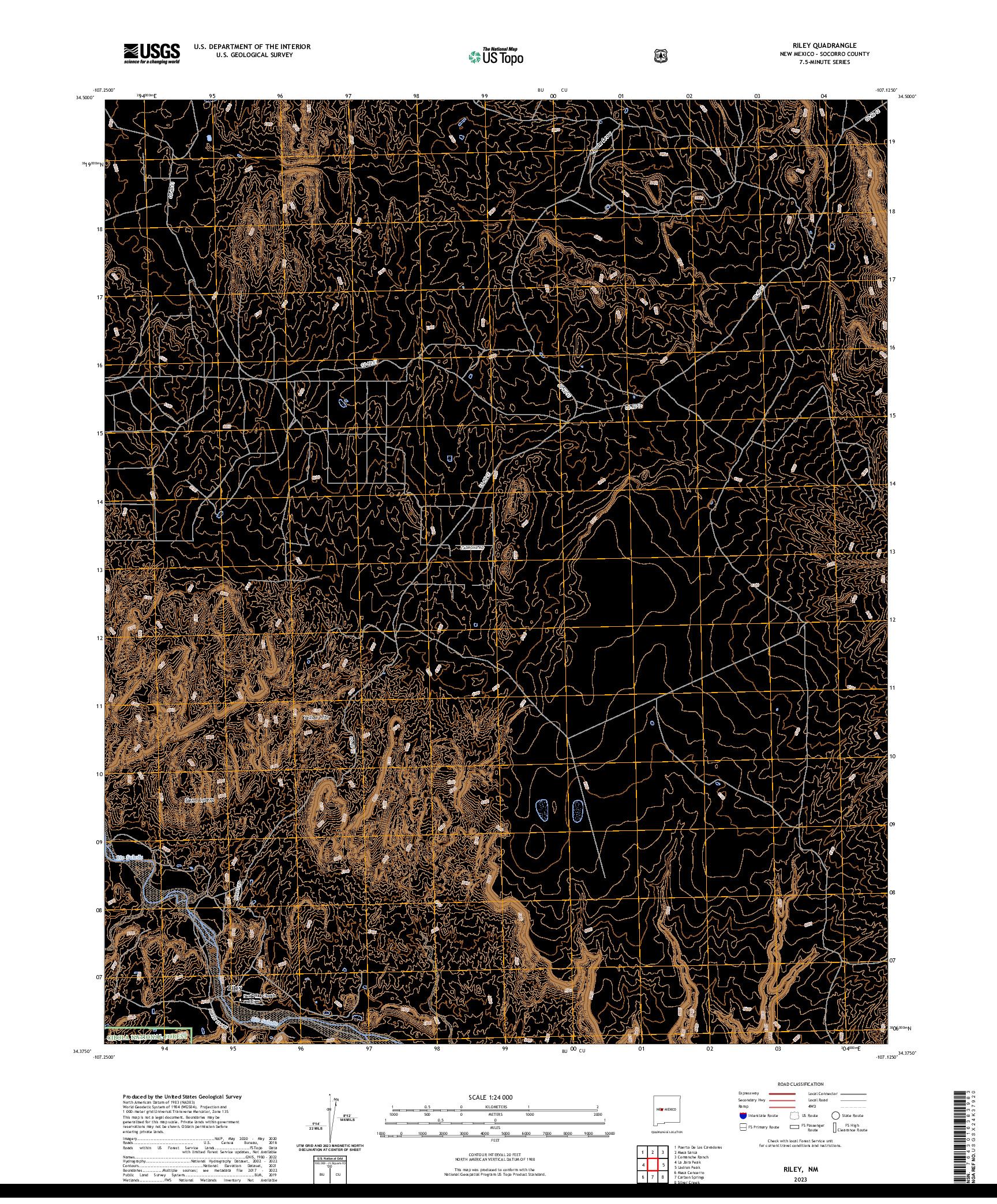 US TOPO 7.5-MINUTE MAP FOR RILEY, NM