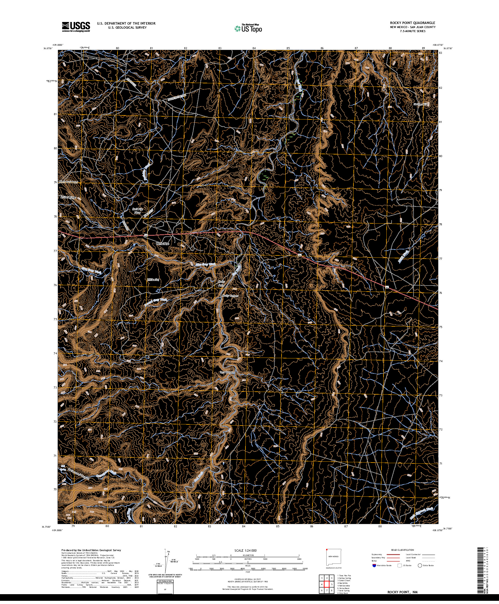 US TOPO 7.5-MINUTE MAP FOR ROCKY POINT, NM