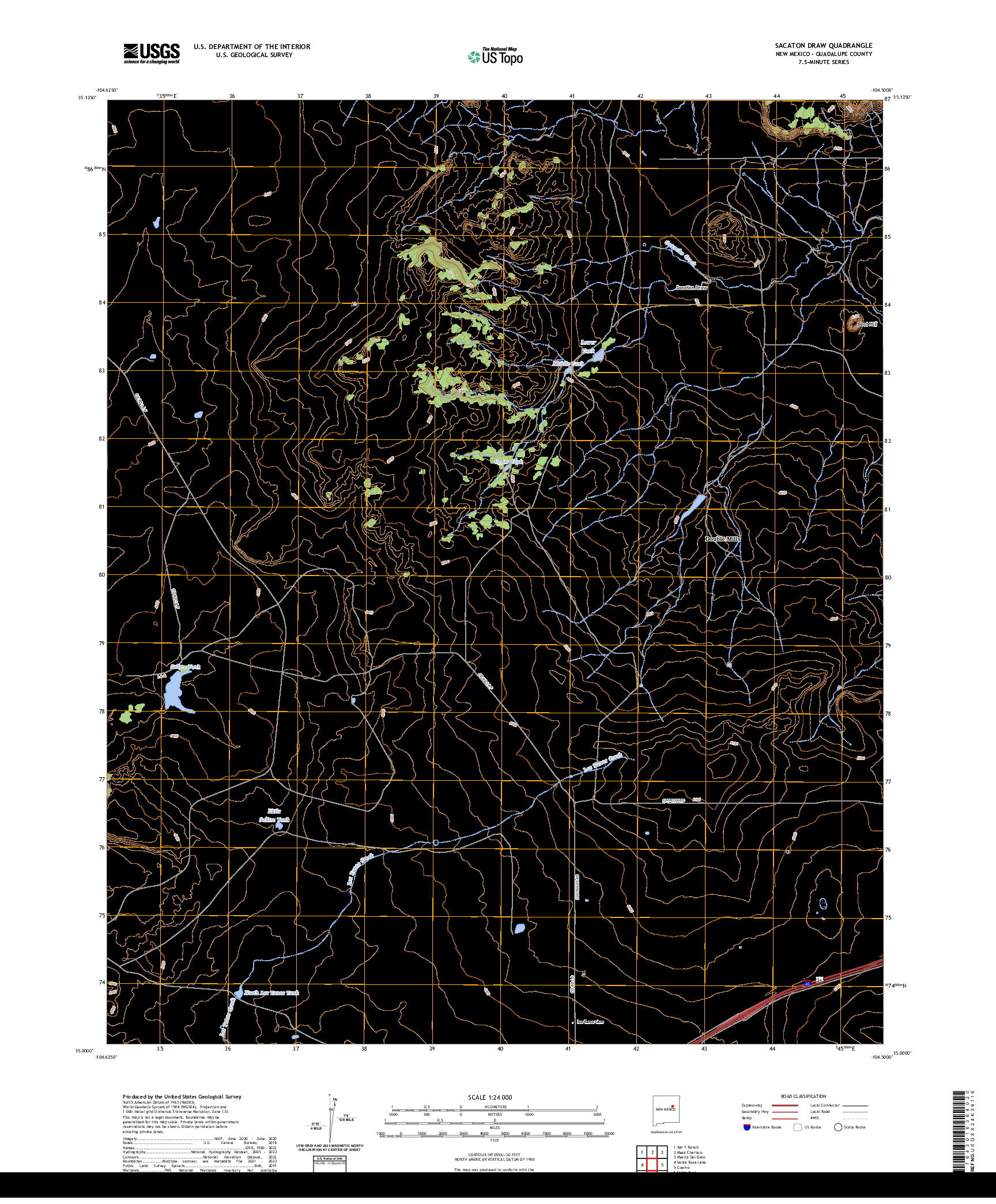 US TOPO 7.5-MINUTE MAP FOR SACATON DRAW, NM