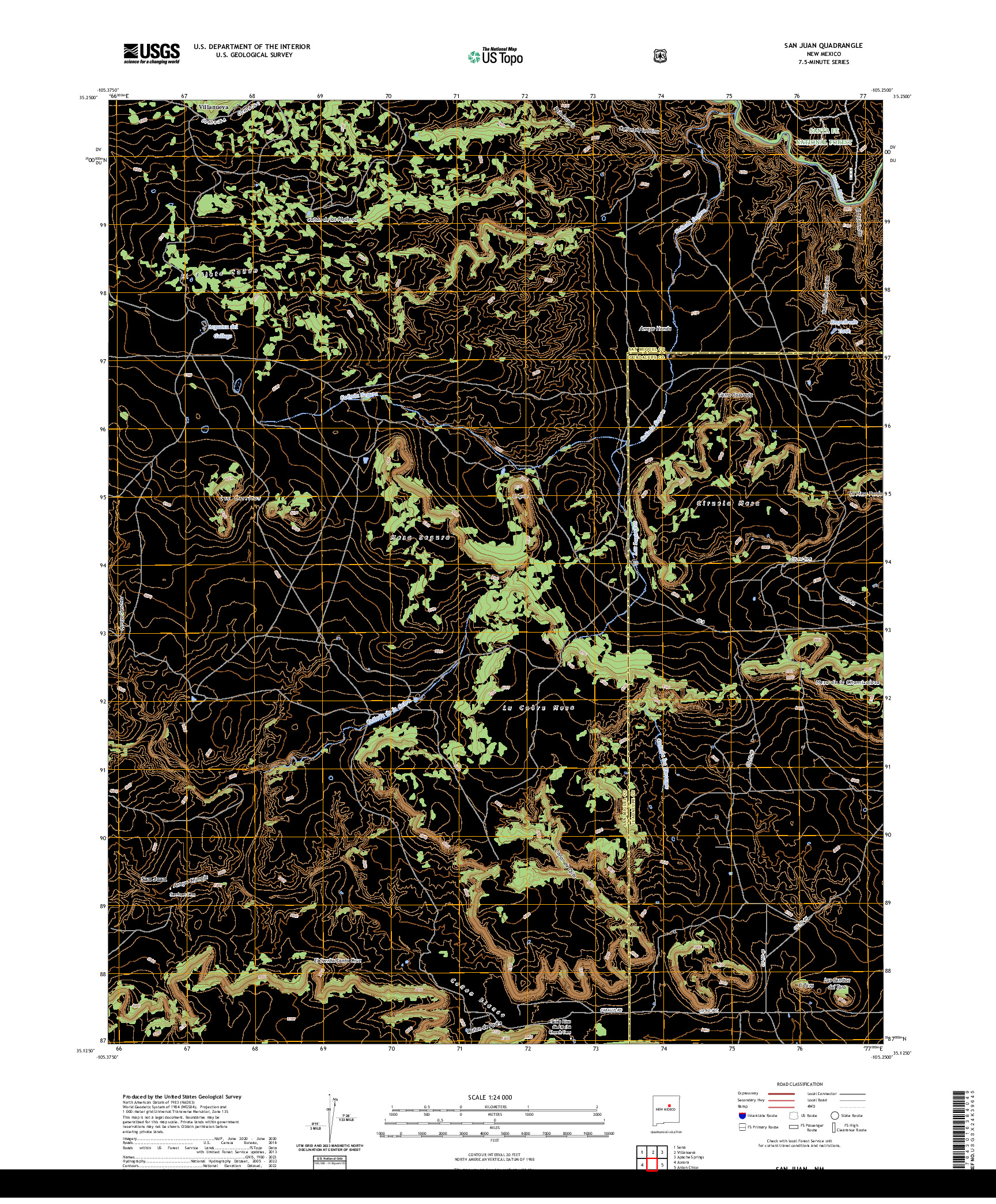 US TOPO 7.5-MINUTE MAP FOR SAN JUAN, NM