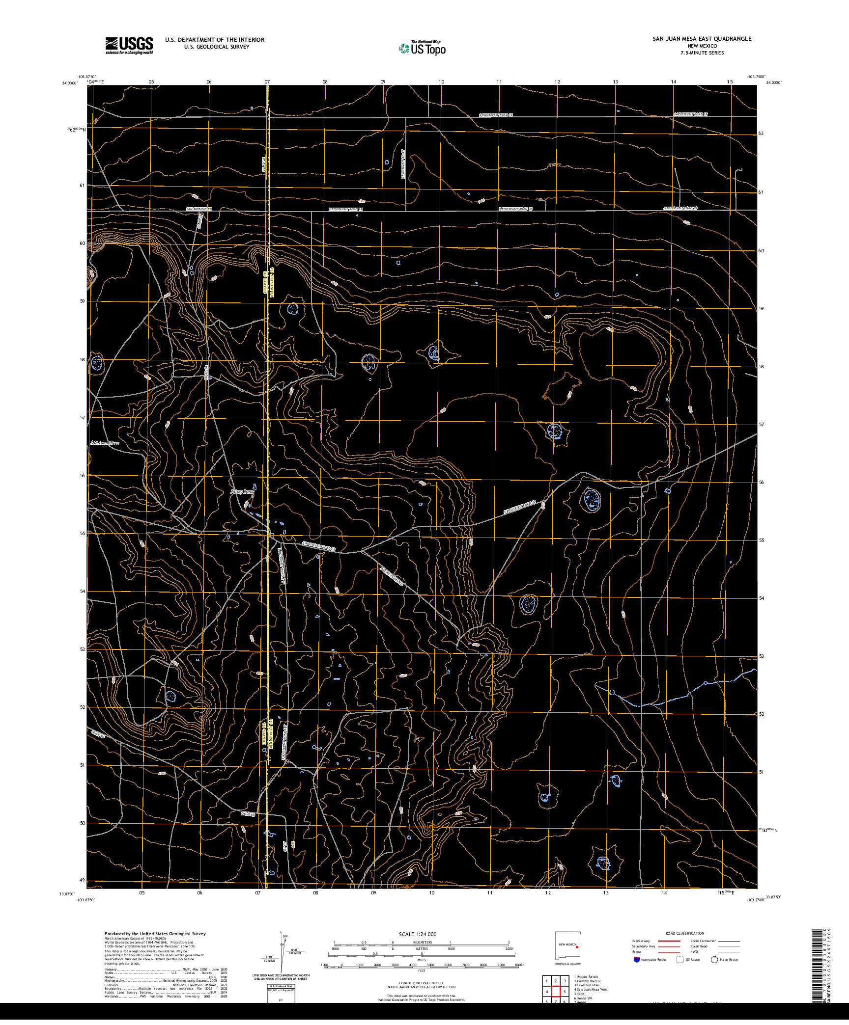 US TOPO 7.5-MINUTE MAP FOR SAN JUAN MESA EAST, NM