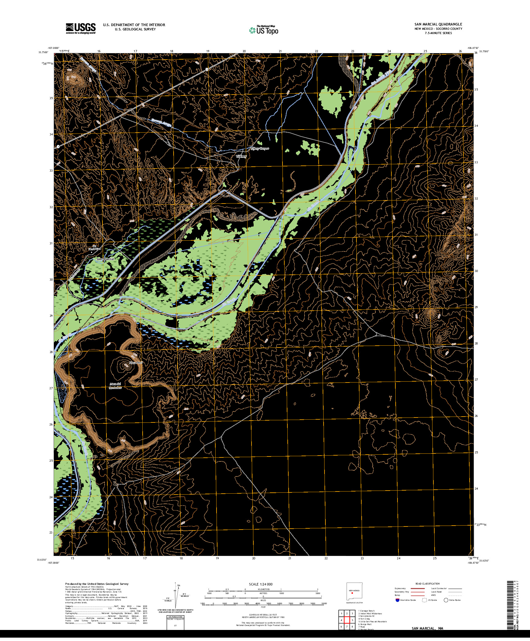 US TOPO 7.5-MINUTE MAP FOR SAN MARCIAL, NM