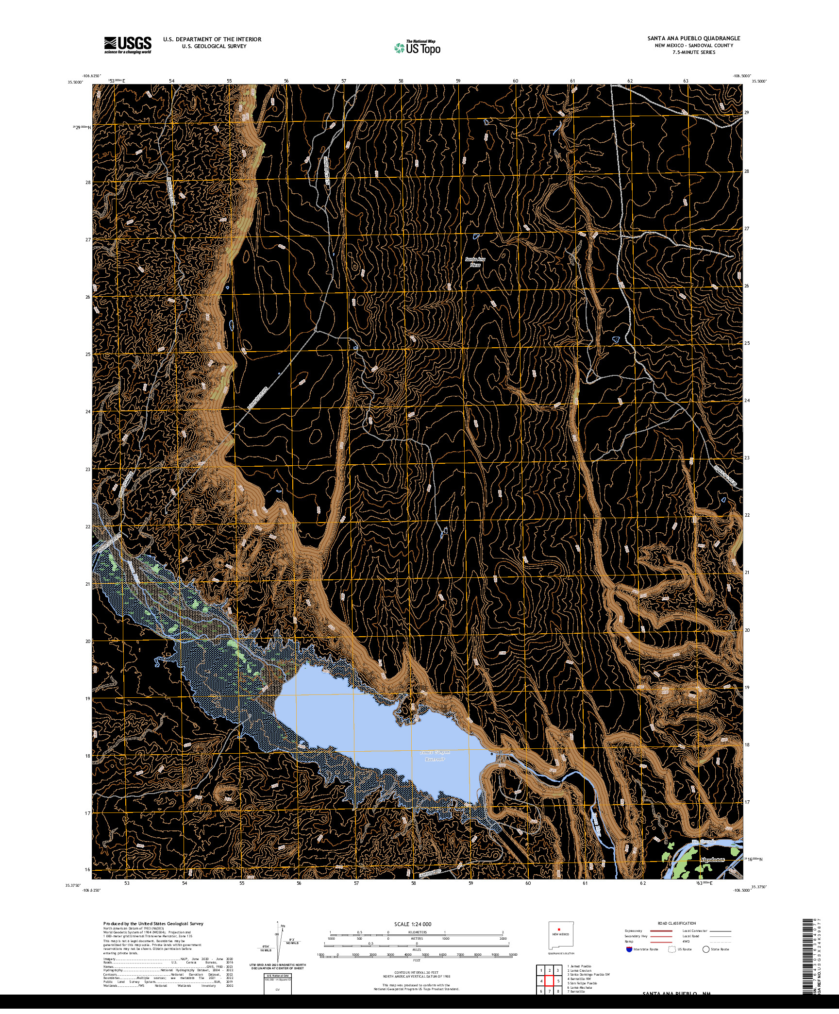 US TOPO 7.5-MINUTE MAP FOR SANTA ANA PUEBLO, NM