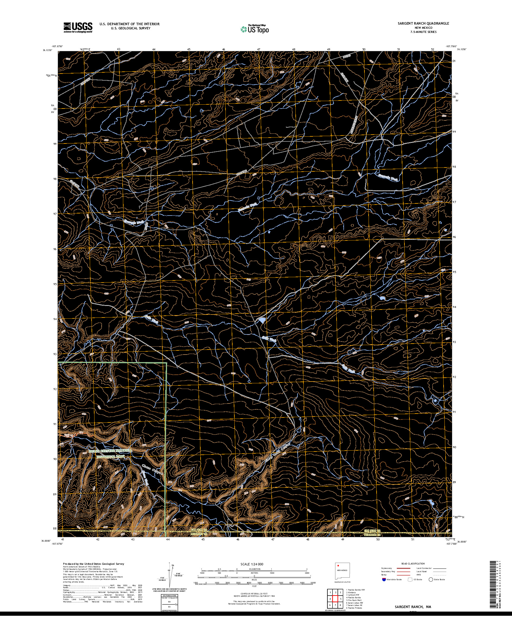 US TOPO 7.5-MINUTE MAP FOR SARGENT RANCH, NM