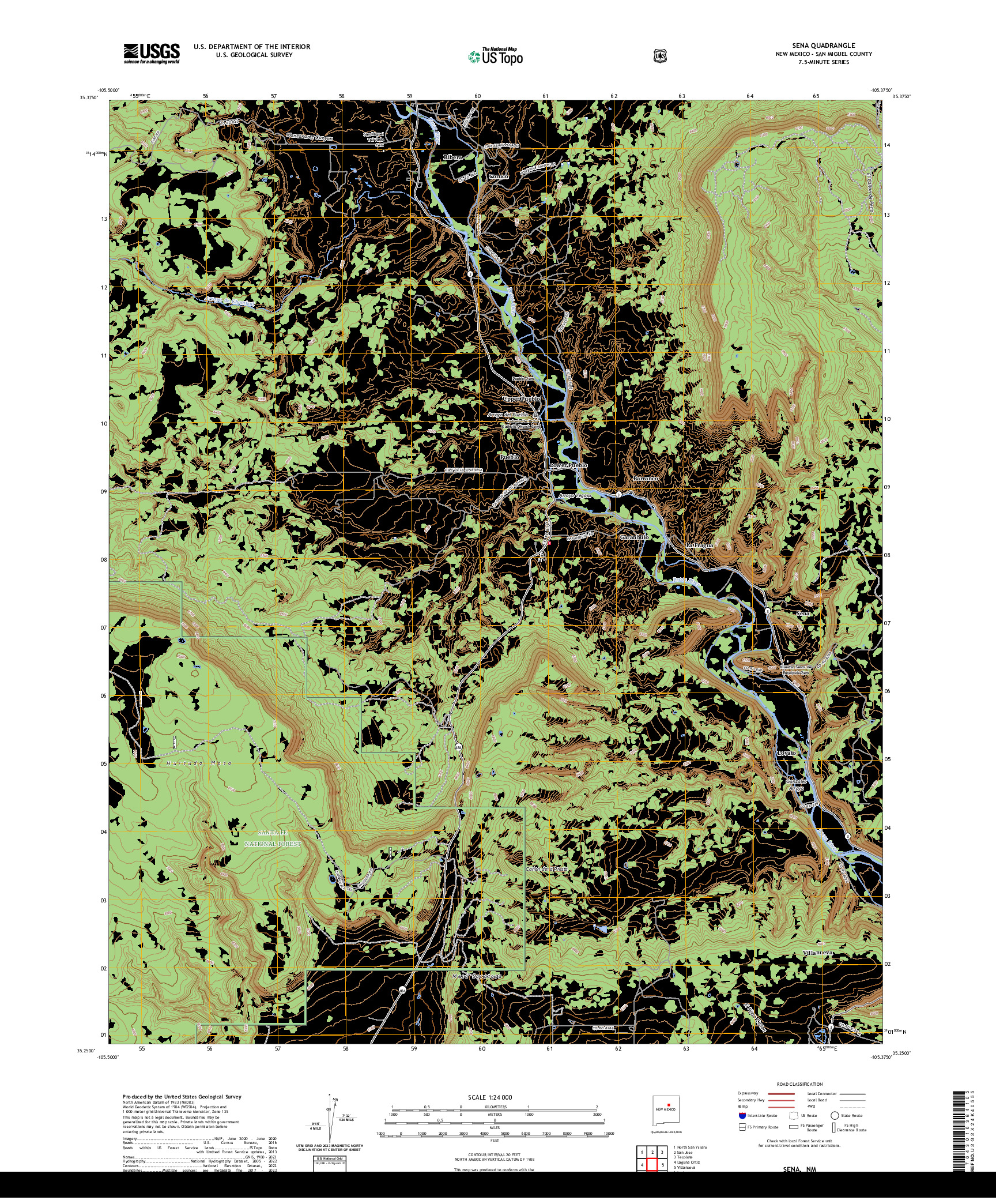 US TOPO 7.5-MINUTE MAP FOR SENA, NM