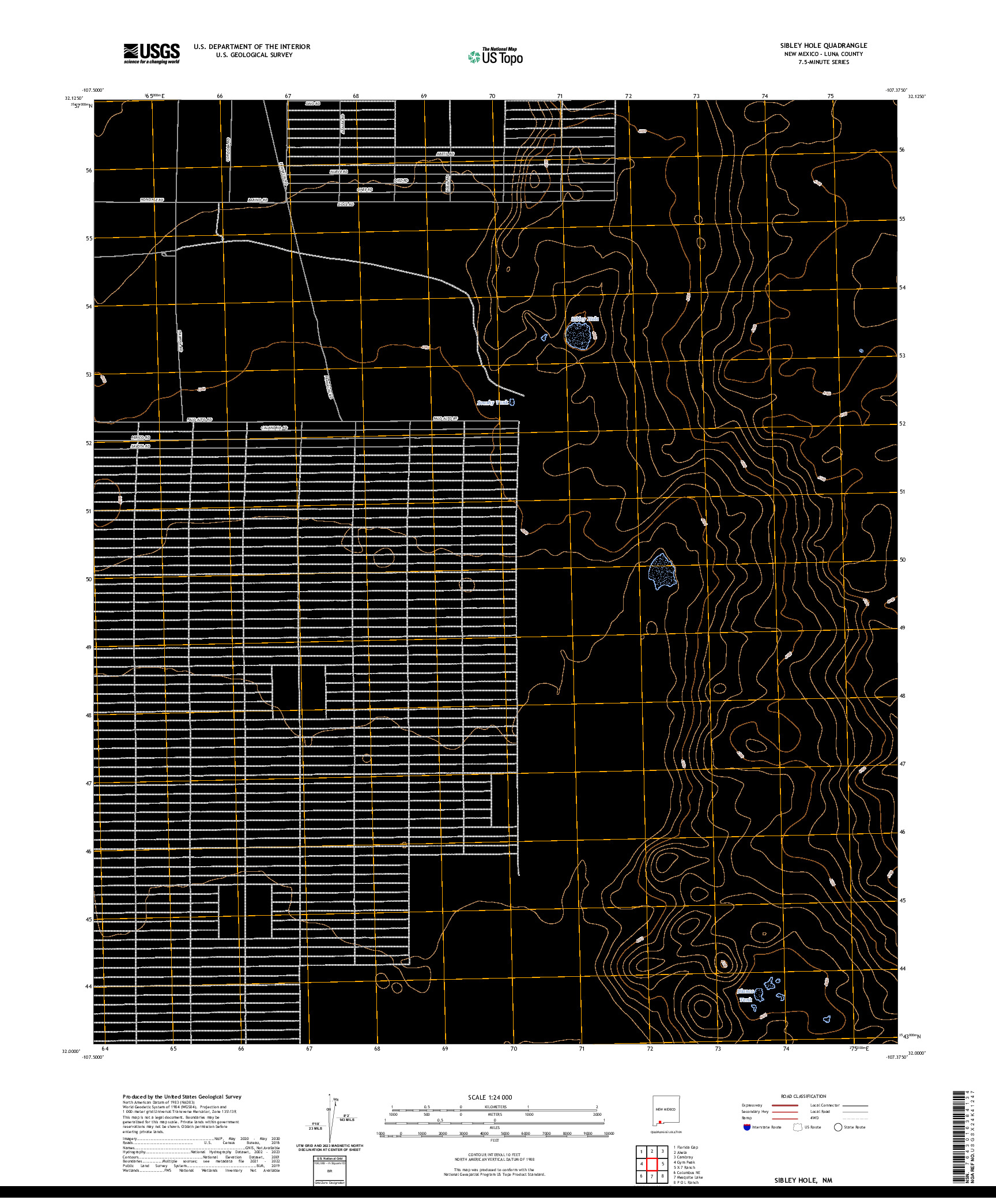 US TOPO 7.5-MINUTE MAP FOR SIBLEY HOLE, NM