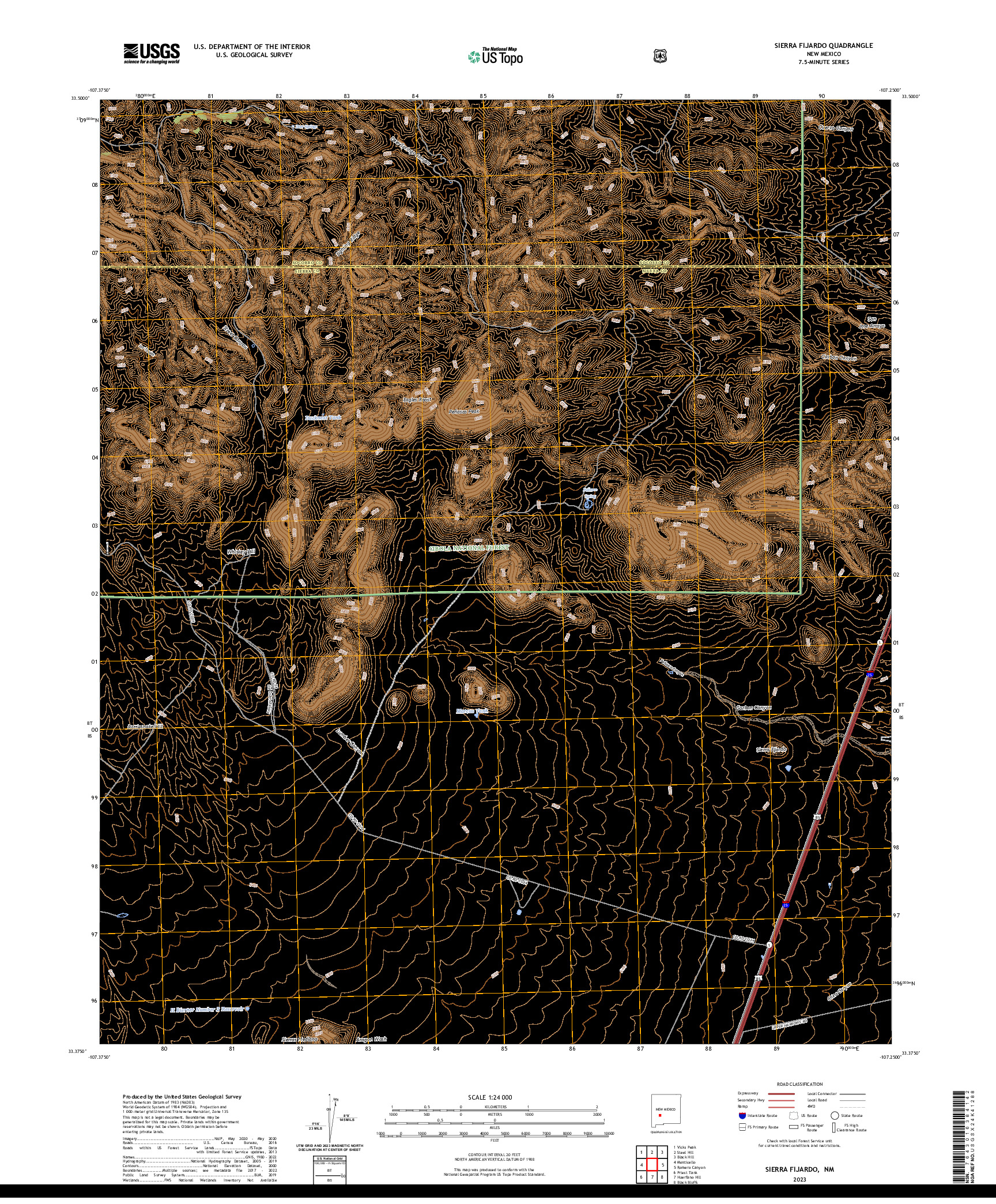 US TOPO 7.5-MINUTE MAP FOR SIERRA FIJARDO, NM