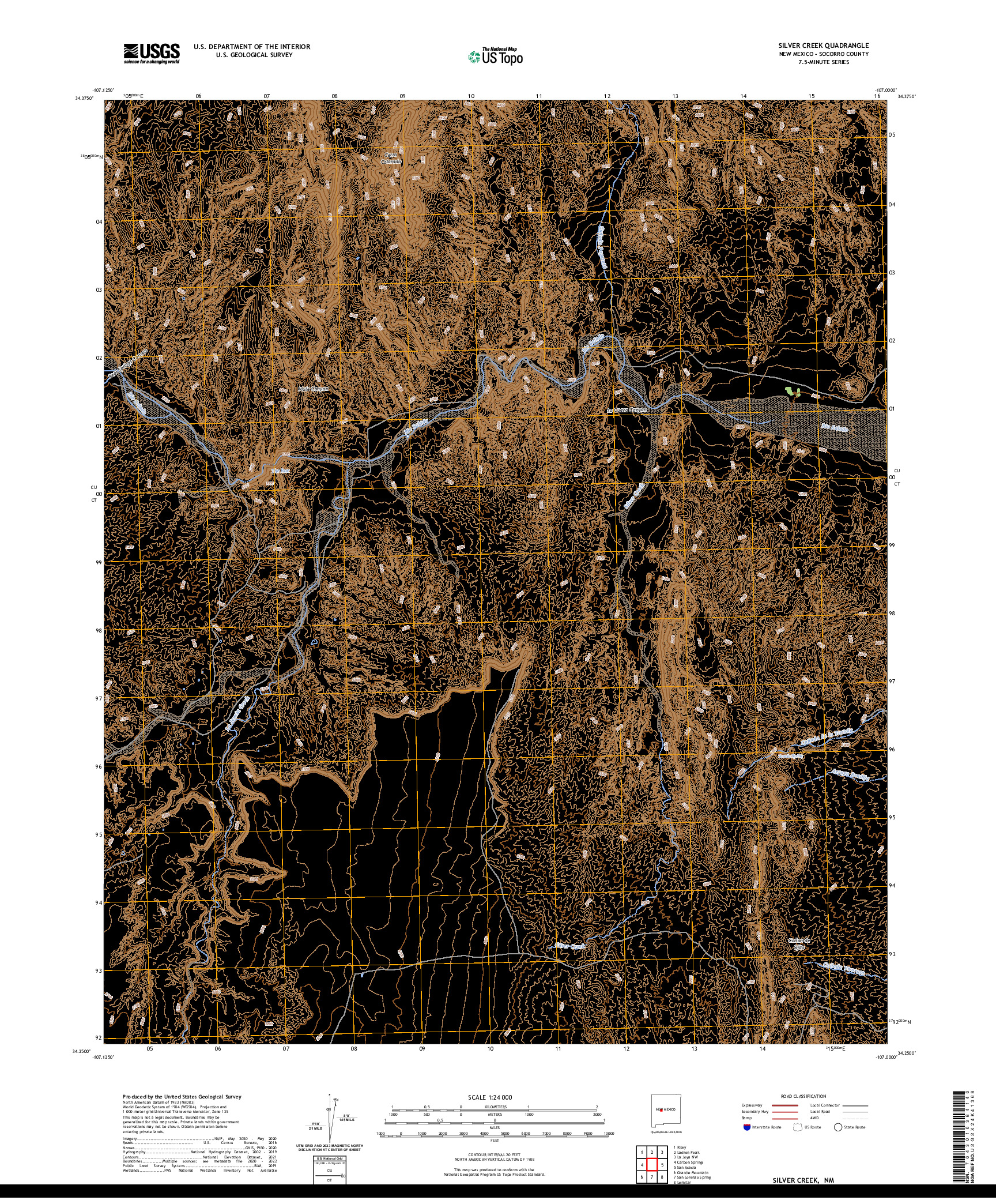 US TOPO 7.5-MINUTE MAP FOR SILVER CREEK, NM