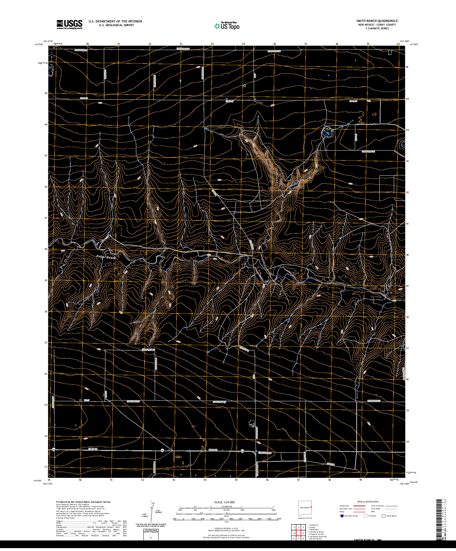 US TOPO 7.5-MINUTE MAP FOR SMITH RANCH, NM