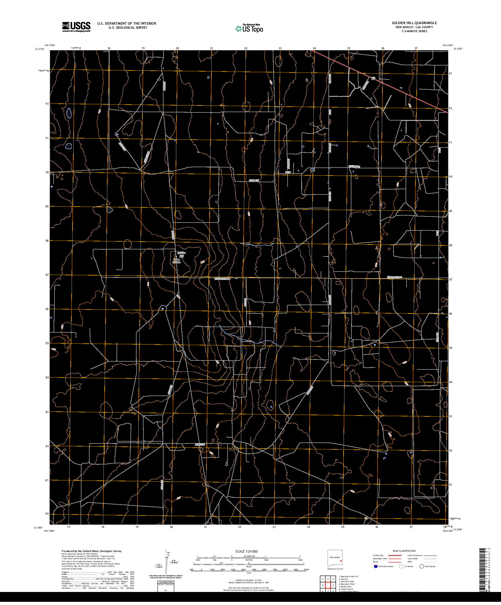 US TOPO 7.5-MINUTE MAP FOR SOLDIER HILL, NM