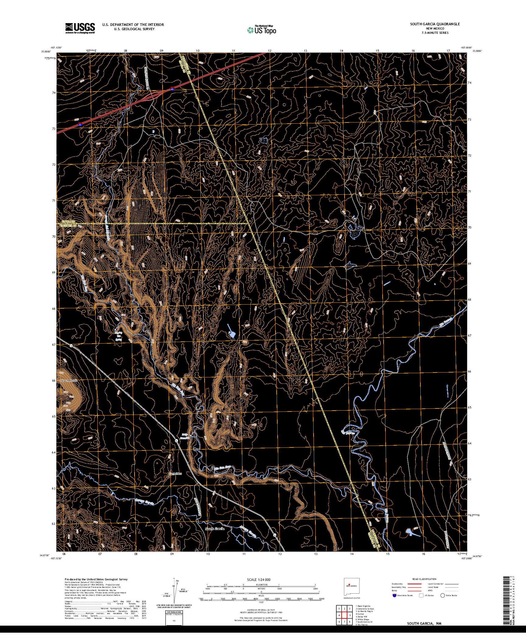 US TOPO 7.5-MINUTE MAP FOR SOUTH GARCIA, NM