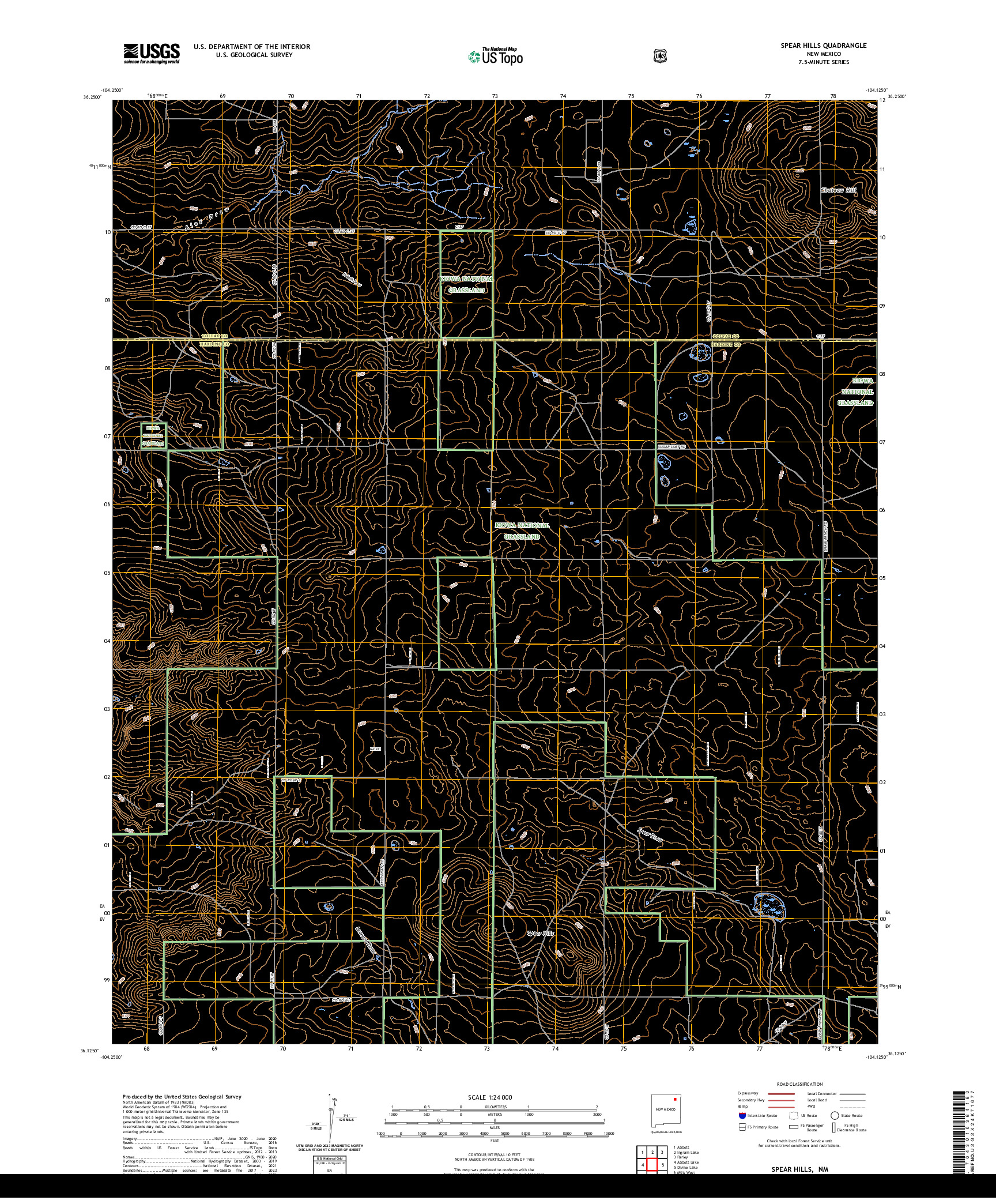 US TOPO 7.5-MINUTE MAP FOR SPEAR HILLS, NM