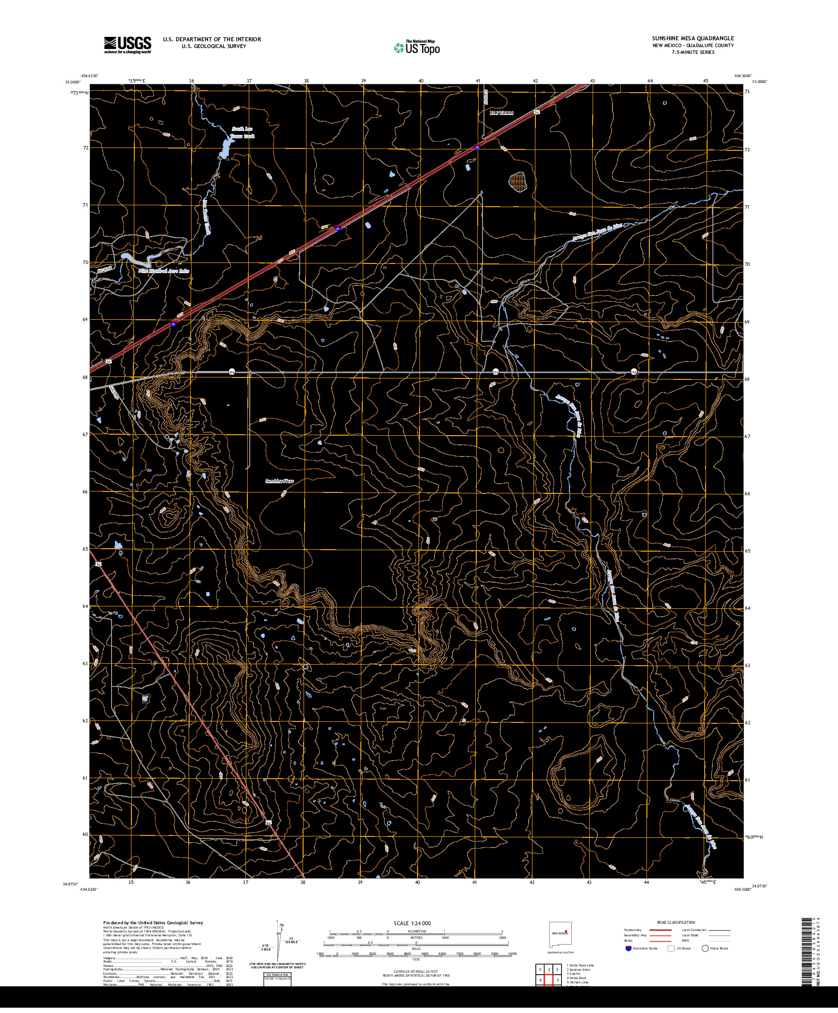 US TOPO 7.5-MINUTE MAP FOR SUNSHINE MESA, NM