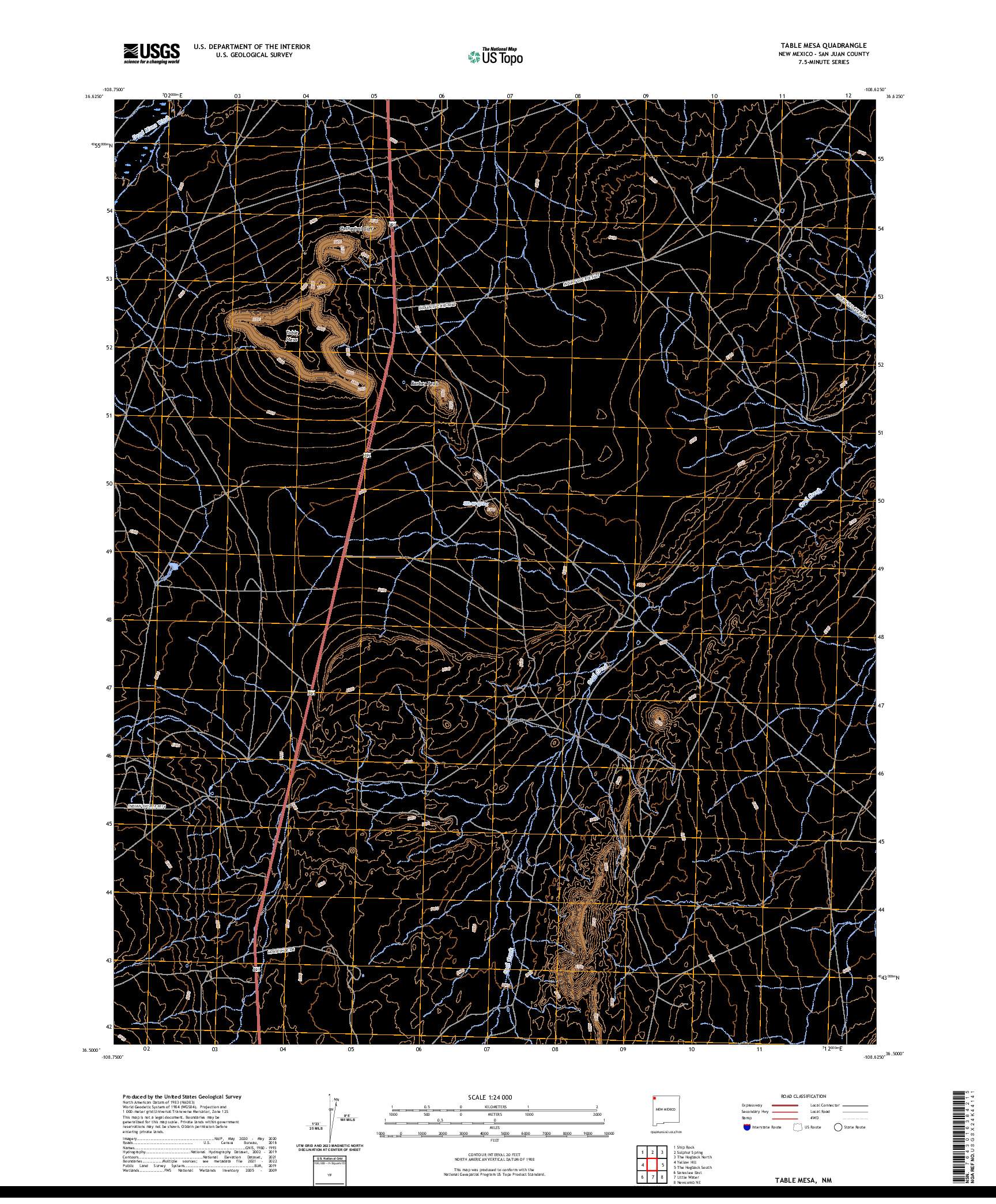 US TOPO 7.5-MINUTE MAP FOR TABLE MESA, NM