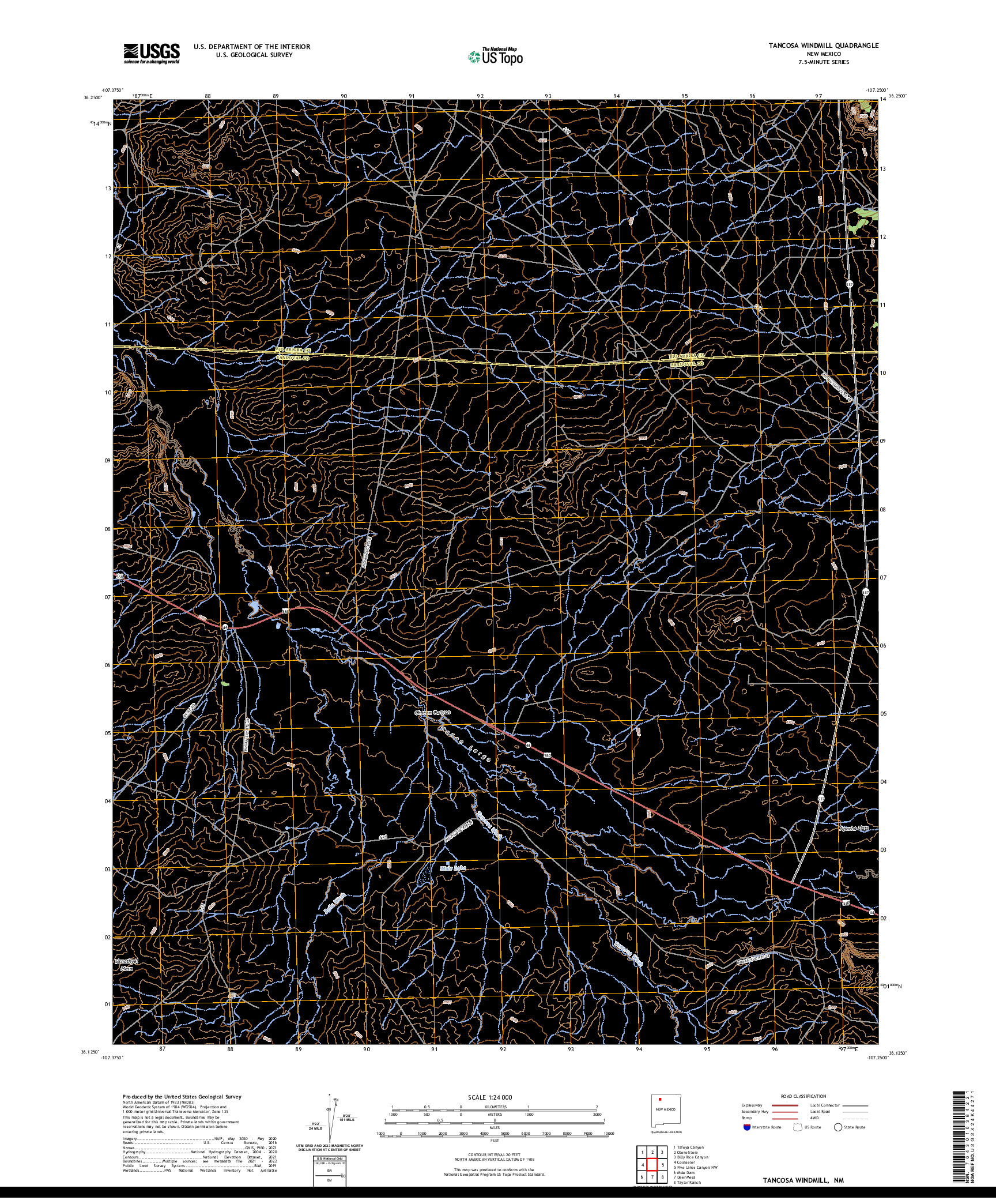 US TOPO 7.5-MINUTE MAP FOR TANCOSA WINDMILL, NM