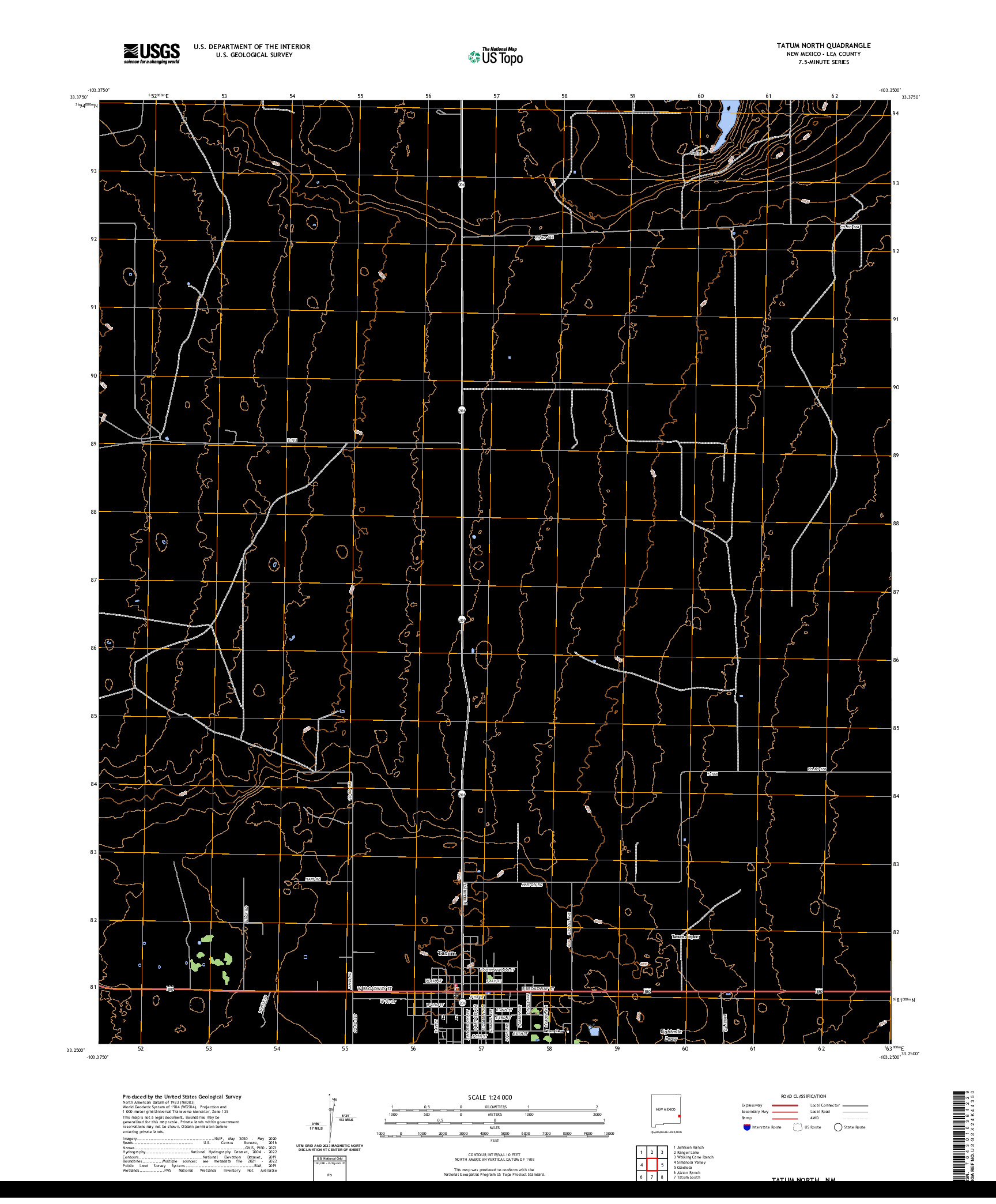 US TOPO 7.5-MINUTE MAP FOR TATUM NORTH, NM