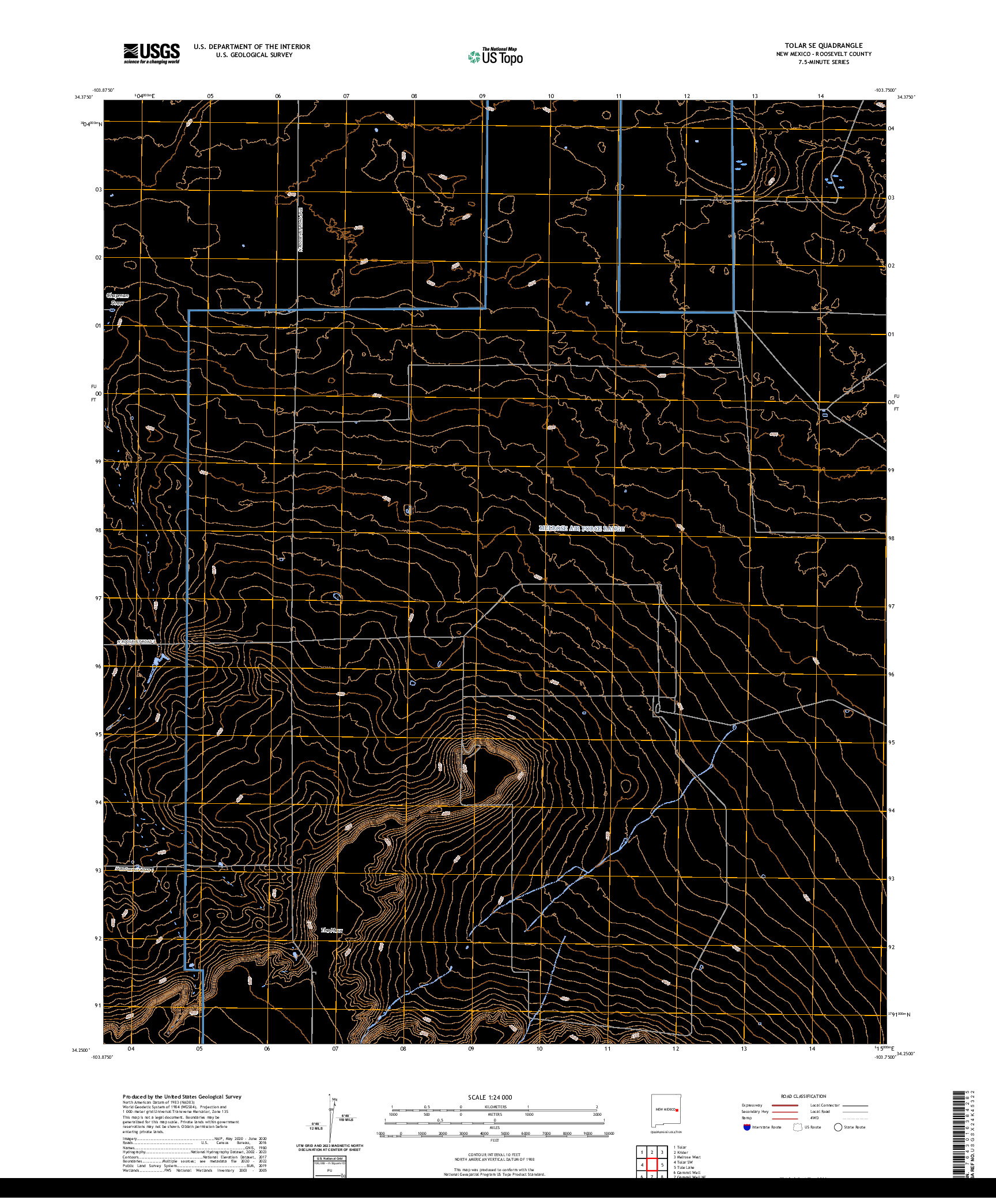 US TOPO 7.5-MINUTE MAP FOR TOLAR SE, NM