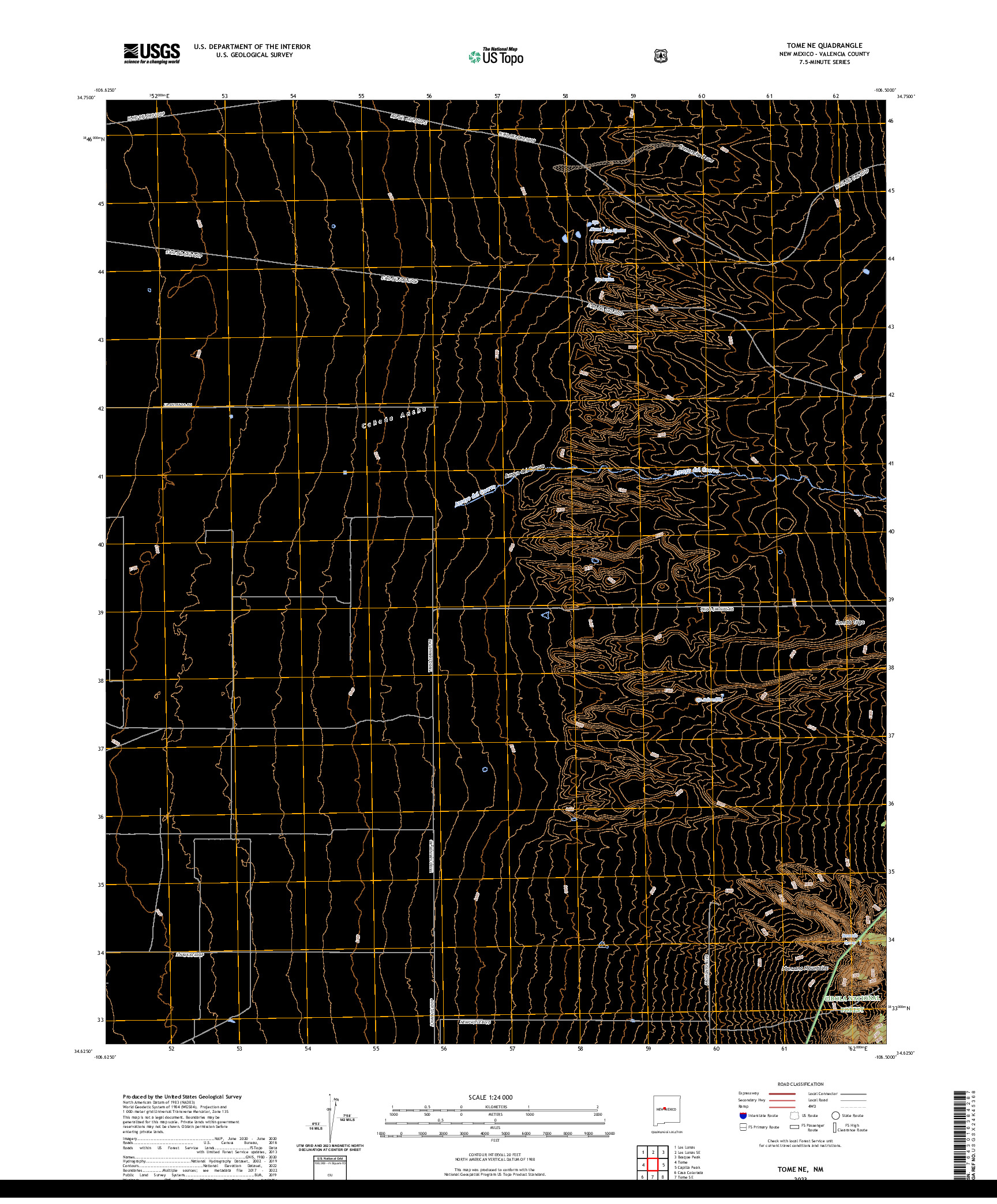 US TOPO 7.5-MINUTE MAP FOR TOME NE, NM