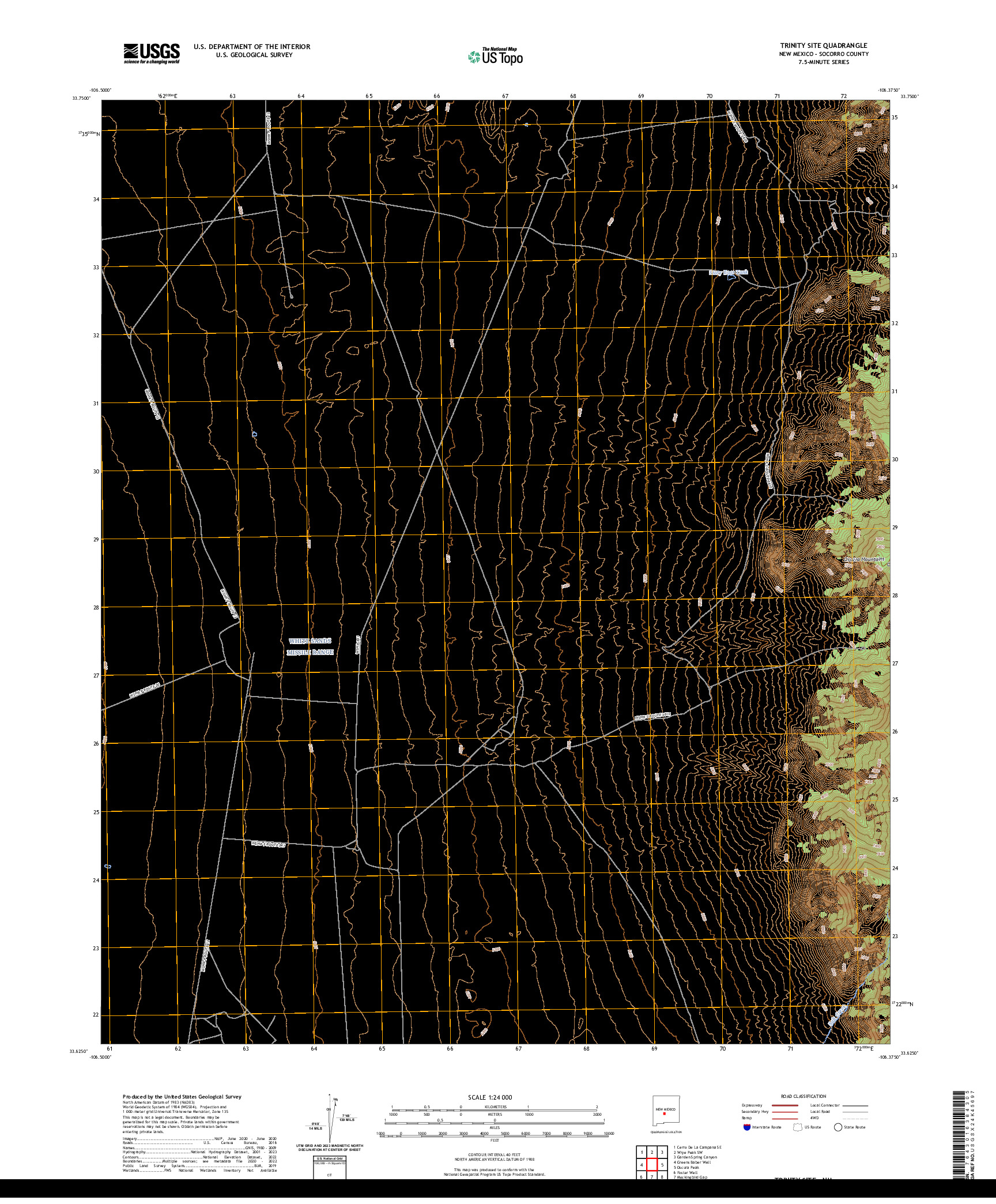 US TOPO 7.5-MINUTE MAP FOR TRINITY SITE, NM