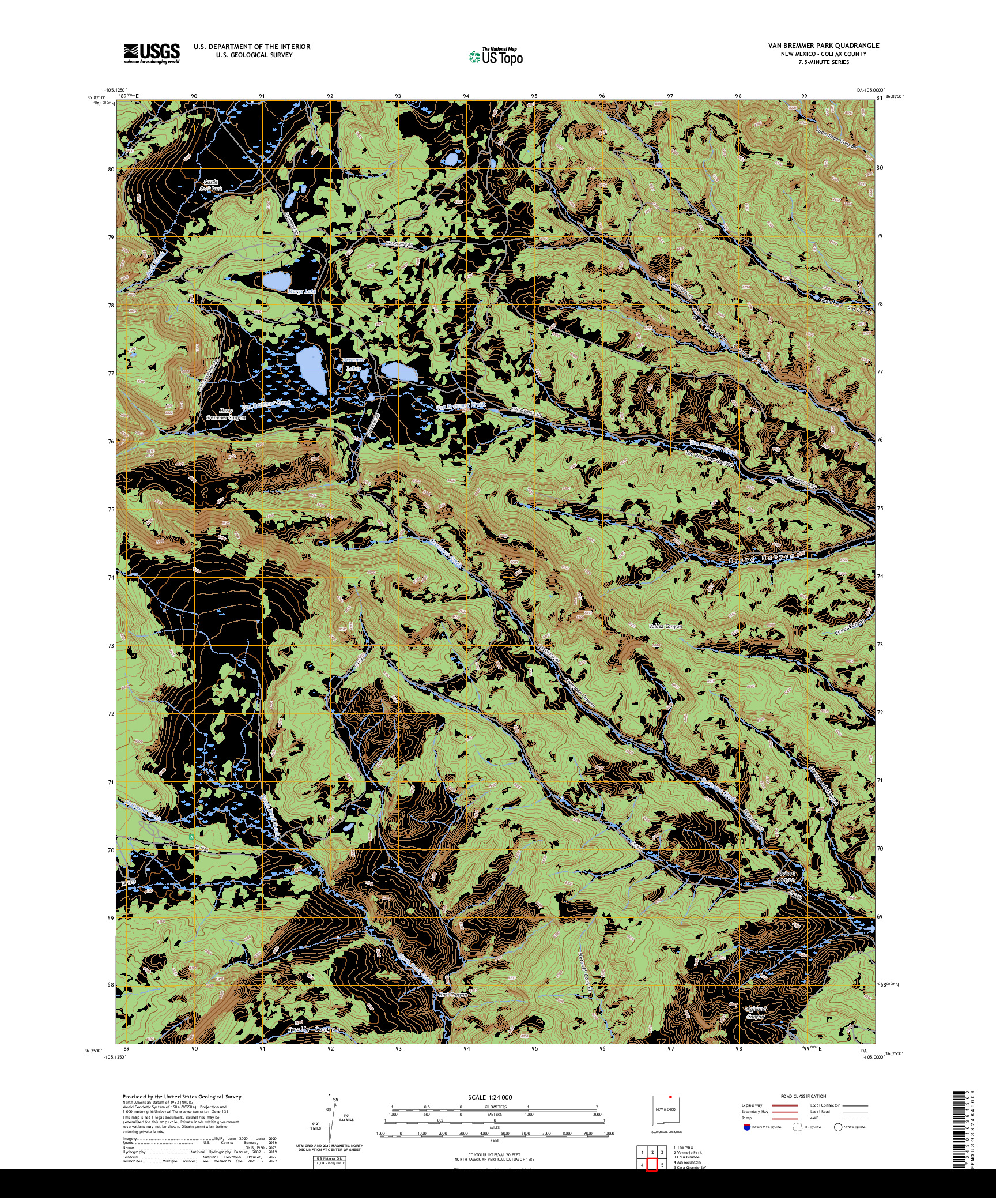 US TOPO 7.5-MINUTE MAP FOR VAN BREMMER PARK, NM