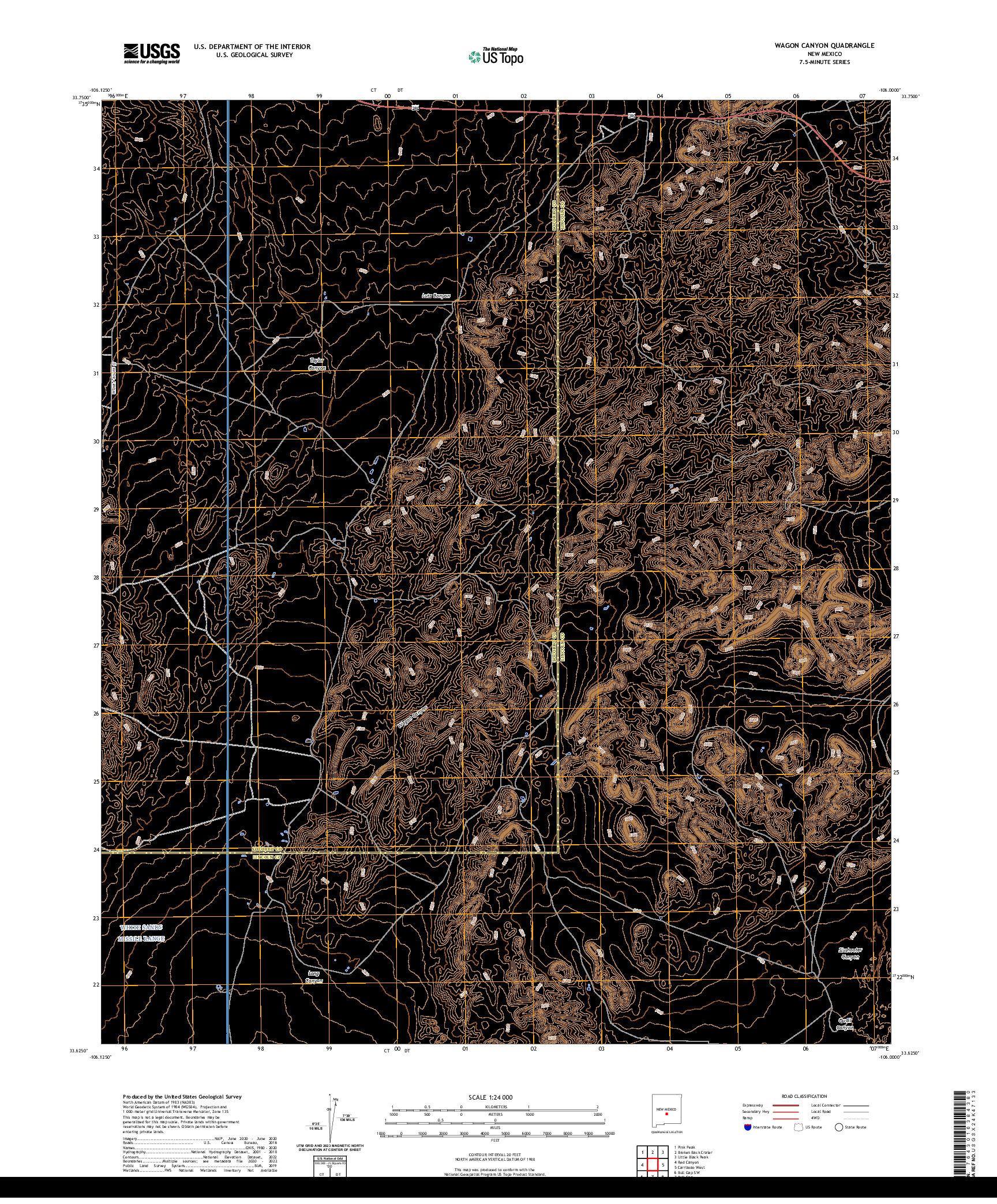 US TOPO 7.5-MINUTE MAP FOR WAGON CANYON, NM