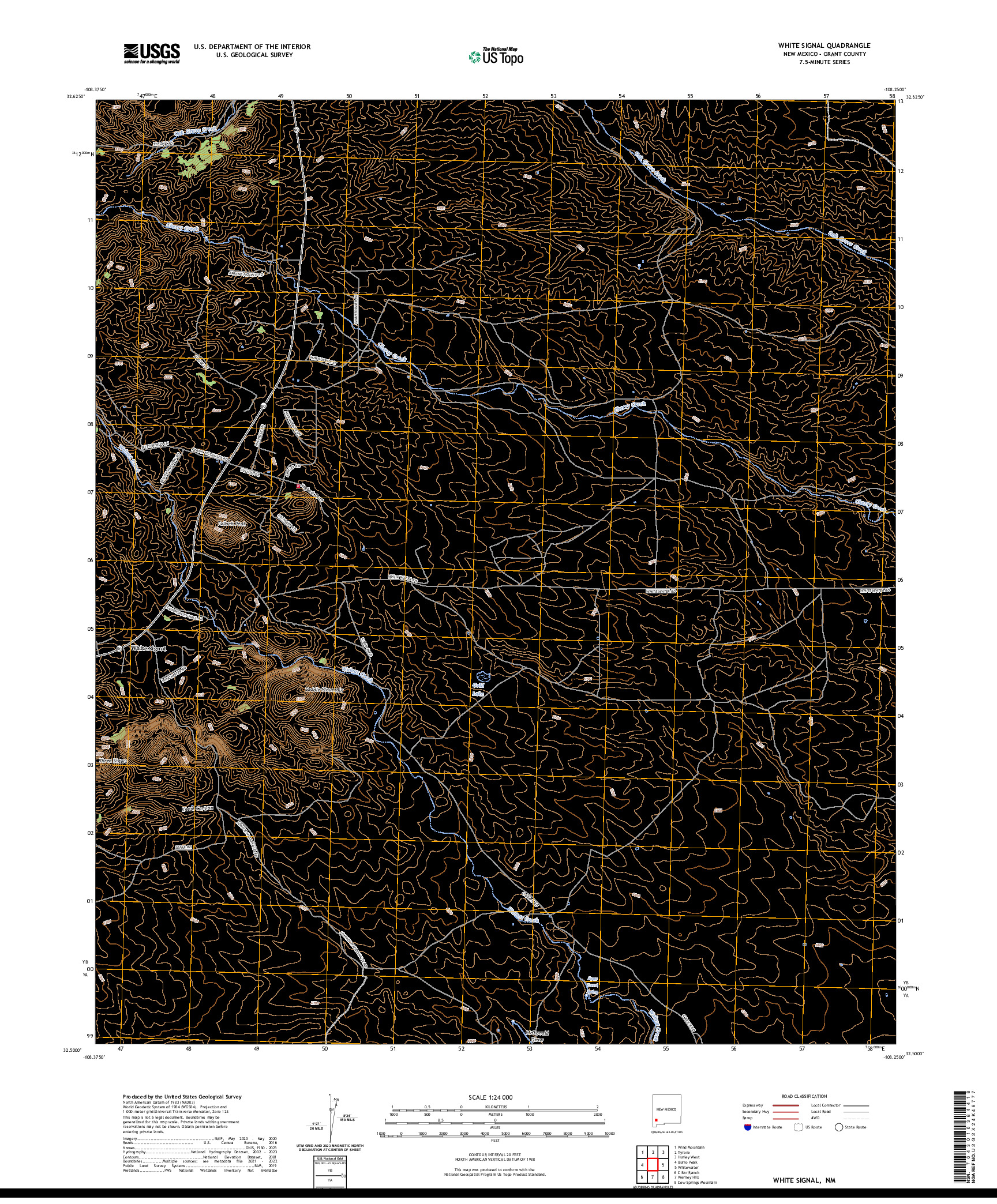 US TOPO 7.5-MINUTE MAP FOR WHITE SIGNAL, NM