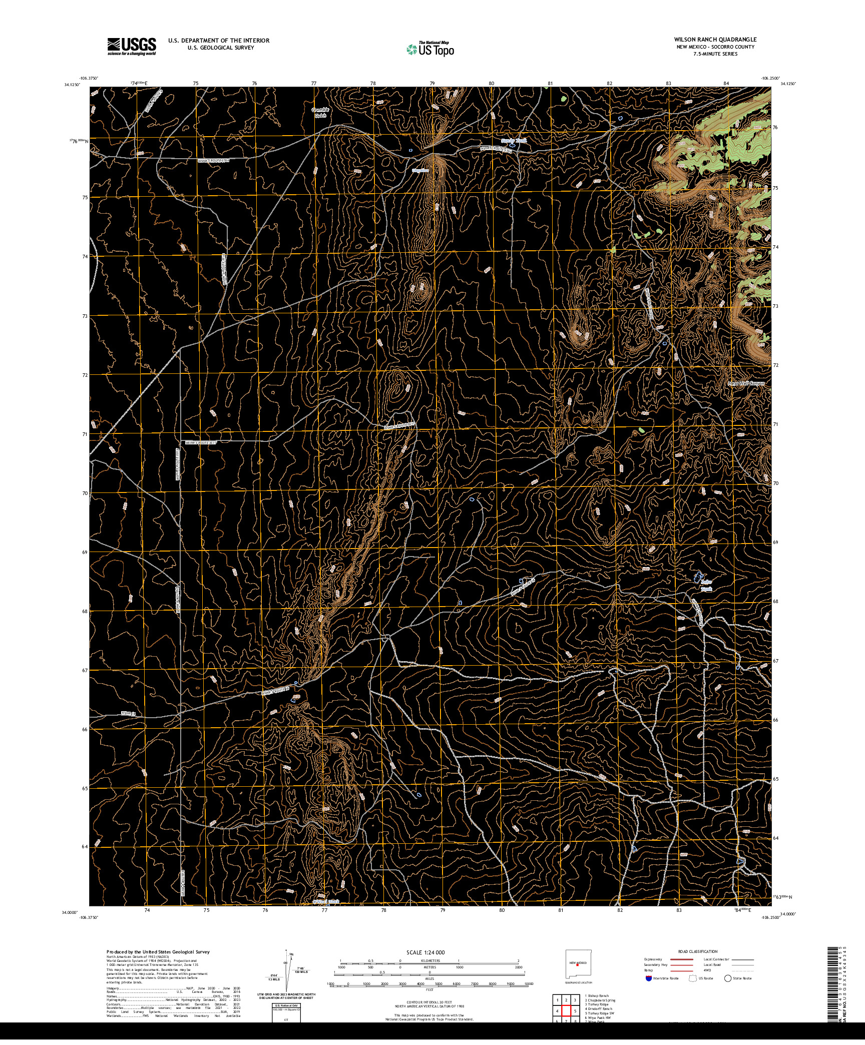 US TOPO 7.5-MINUTE MAP FOR WILSON RANCH, NM