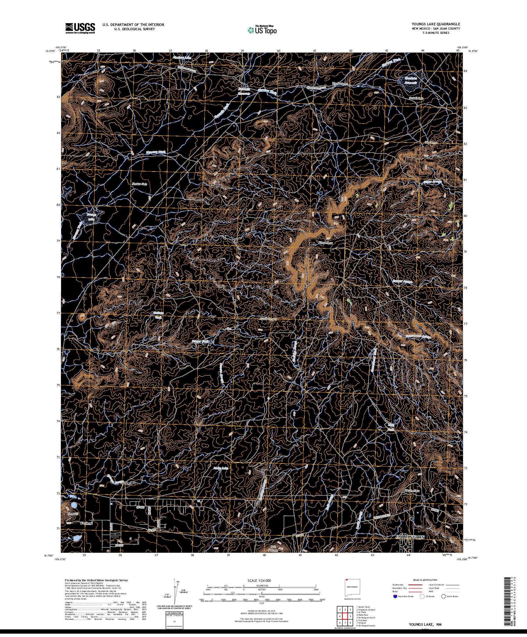 US TOPO 7.5-MINUTE MAP FOR YOUNGS LAKE, NM