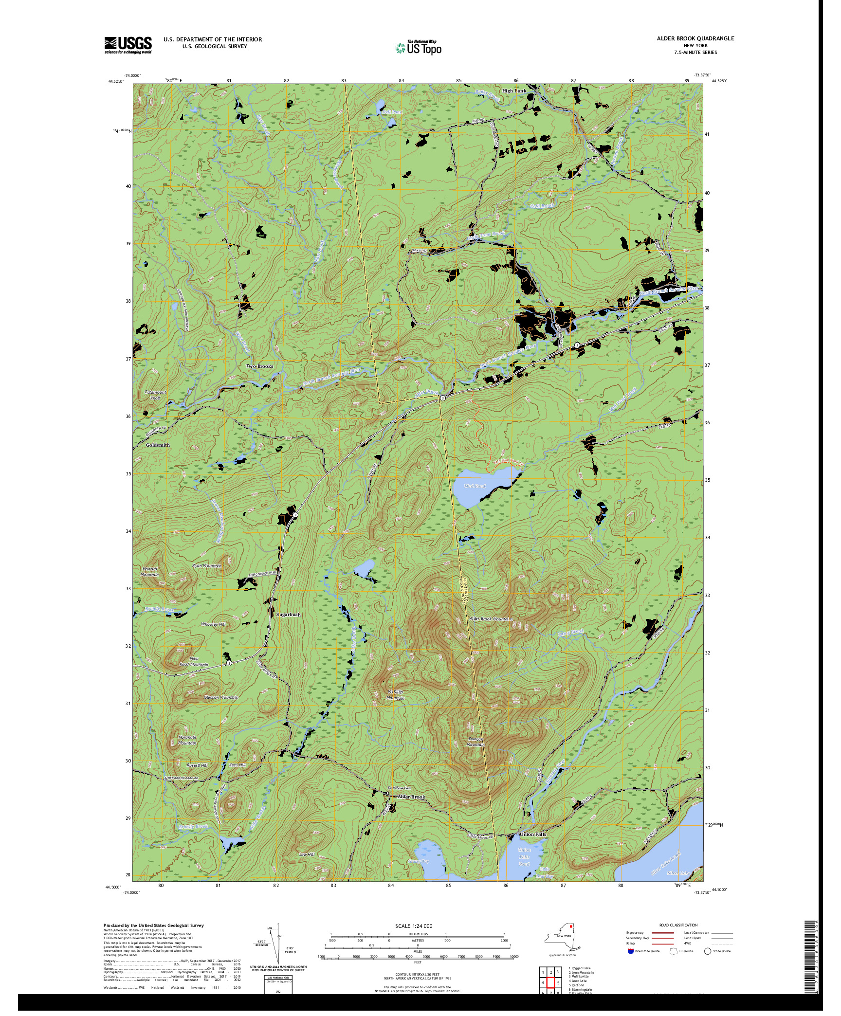 US TOPO 7.5-MINUTE MAP FOR ALDER BROOK, NY