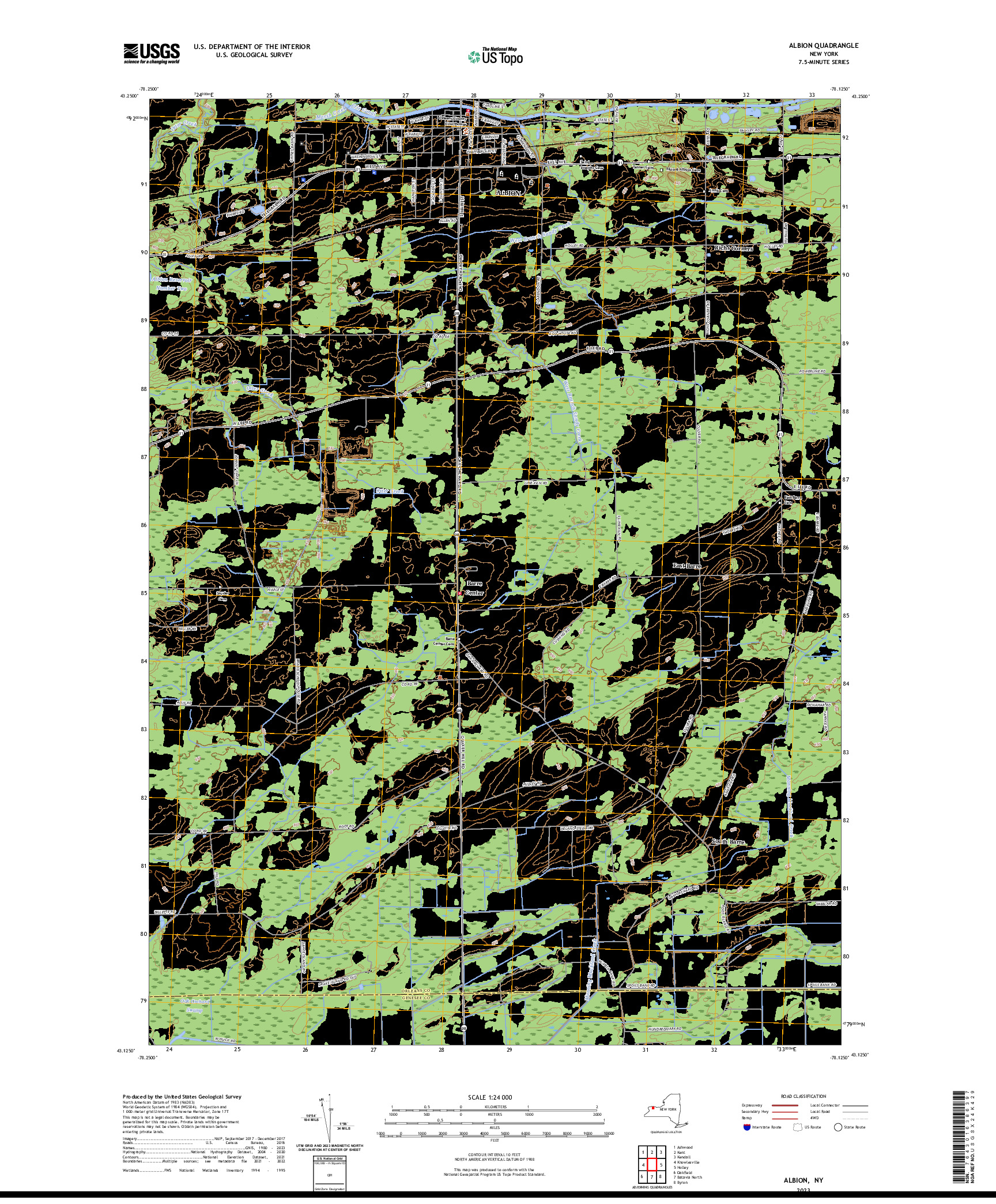 US TOPO 7.5-MINUTE MAP FOR ALBION, NY